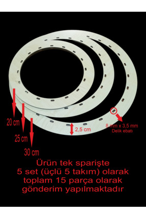 ASUDE HEDİYELİK Ahşap Krem Yuvarlak Kapı süsü Bambu Tepsi Örgü Plakası Supla ...