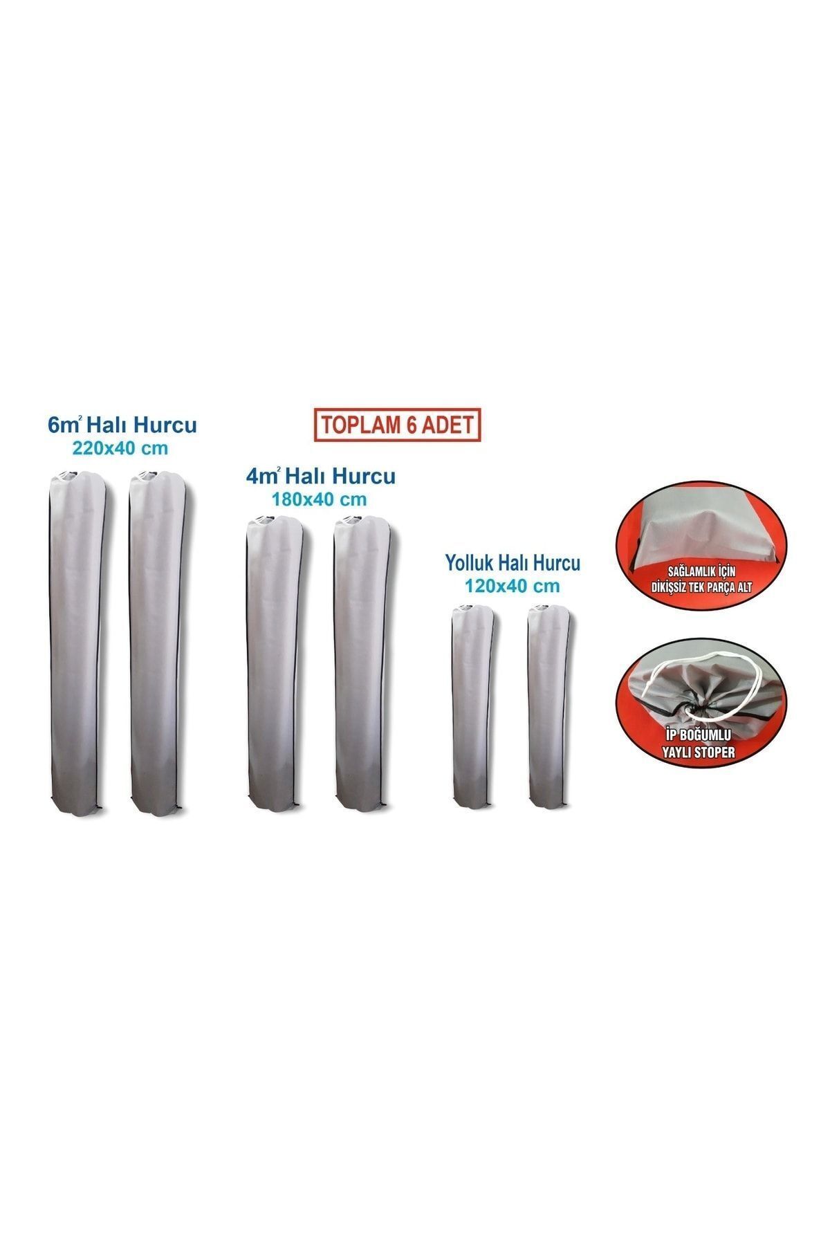 Halı Kılıfı, Halı Hurç, Halı Torbası, Halı Saklama Koruyucu Ambalaj, 6 Adet Set