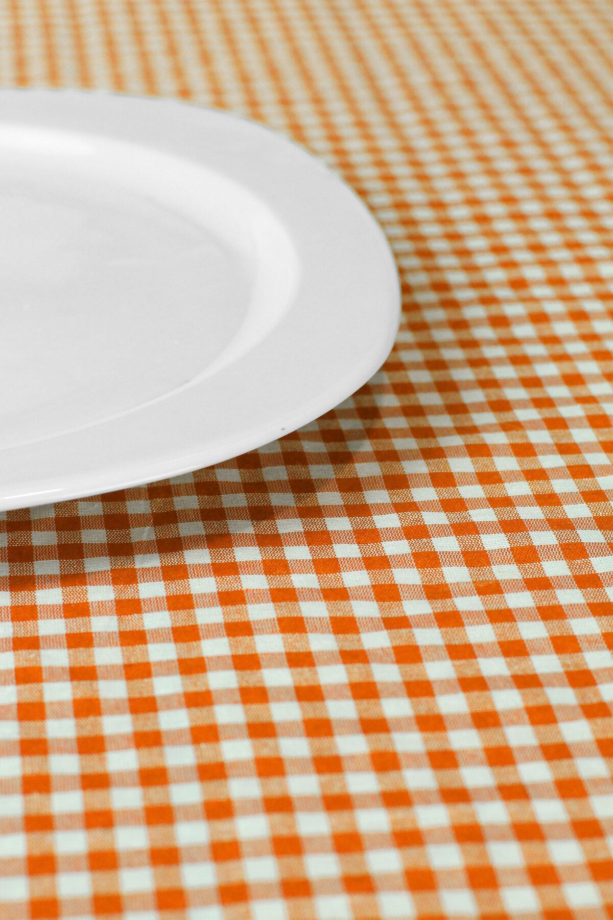 Soft Kare-Bommel Gingham Round Pompom Tablecloth Gingham Round 5