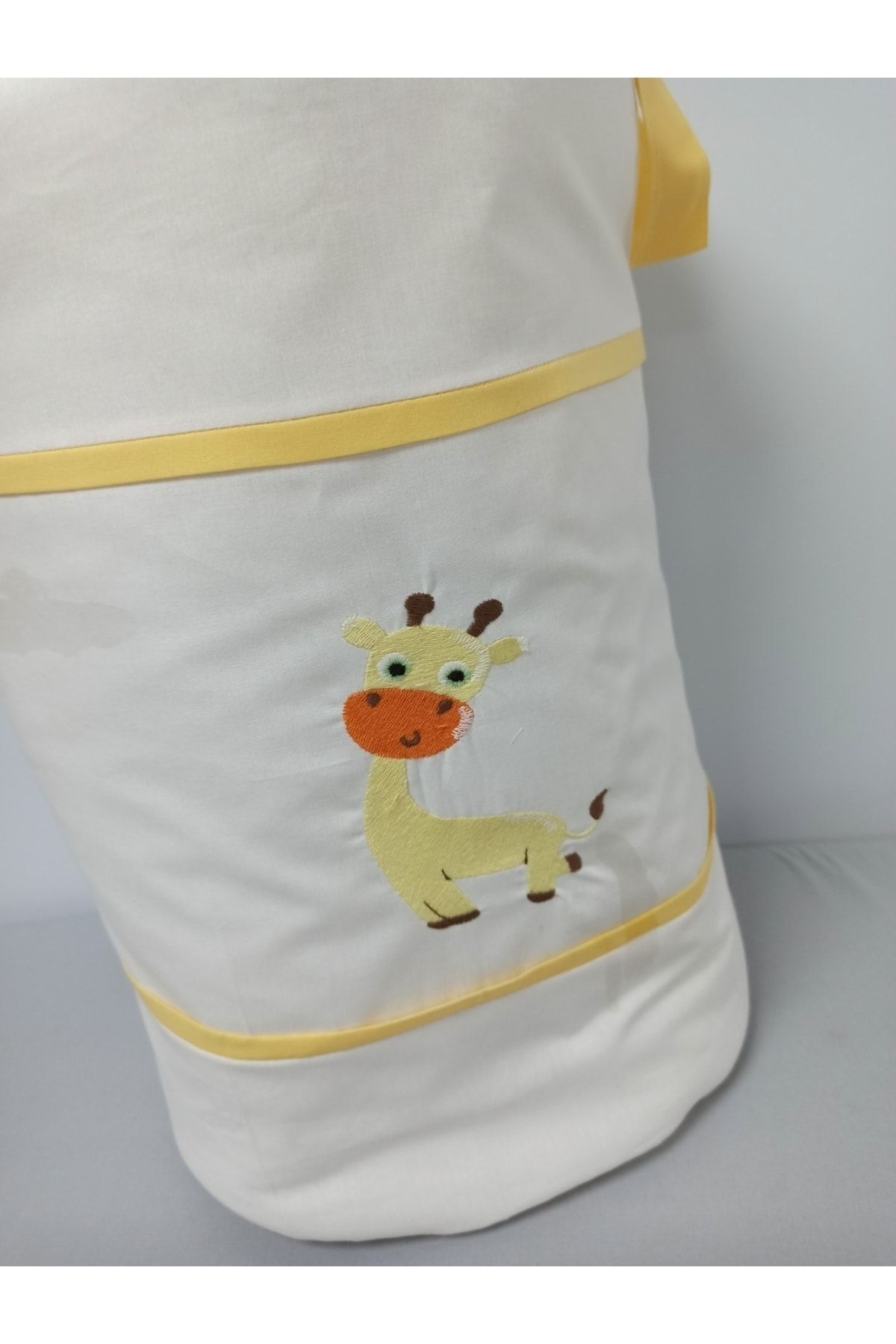 Ege Home Zürafa Nakışlı Bebek Çocuk Oyuncak Kirli Çamaşır Sepeti Sarı 3