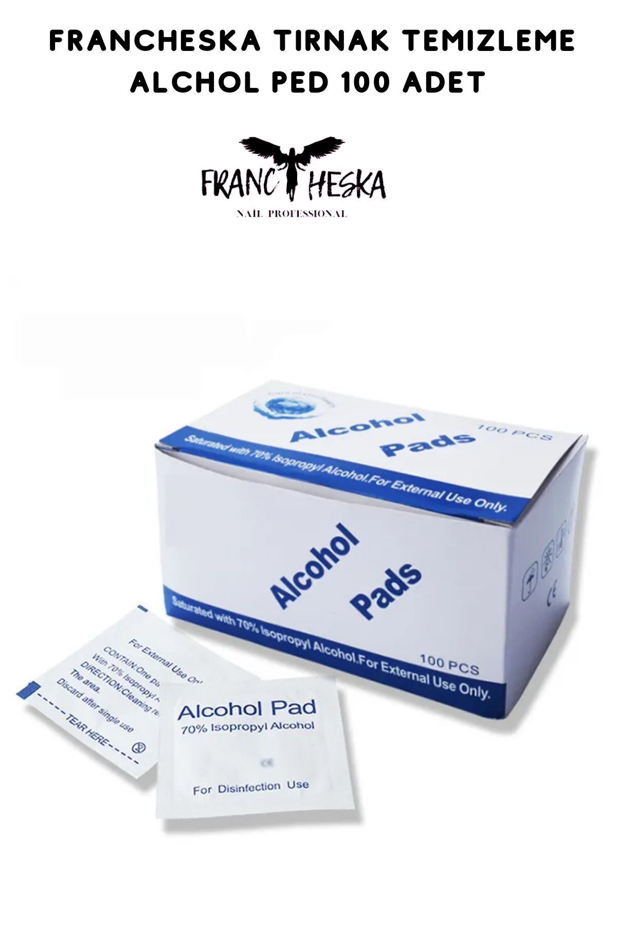 TIRNAK TEMIZLEME ALCHOL PED 100 ADET — سفید PED9478