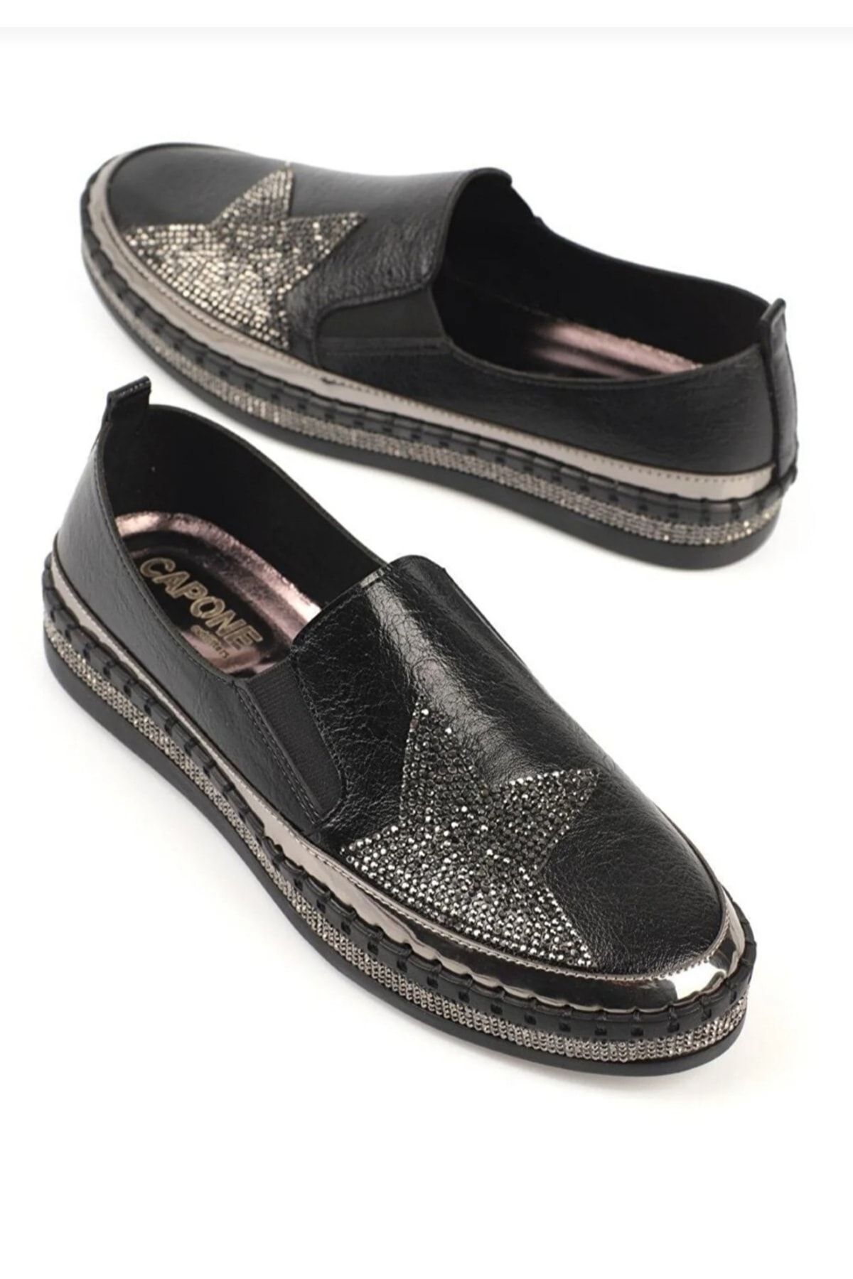 BRGL Kadın Ortopedik Taban Taşlı Espadril Ayakkabı