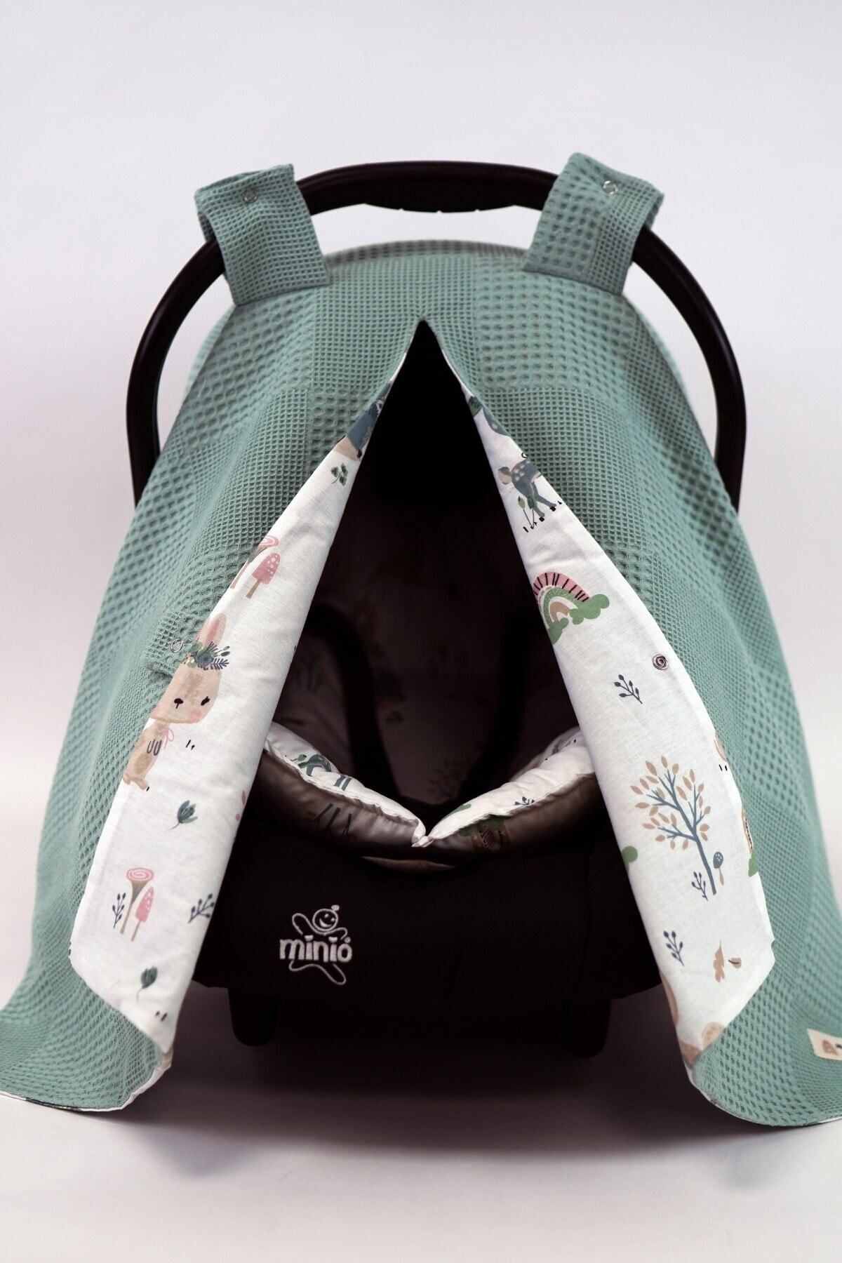 Masallar Diyarı Mint Waffle Pike/ Sevimli Hayvanlar Puset Örtüsü Ve Minder Kombin