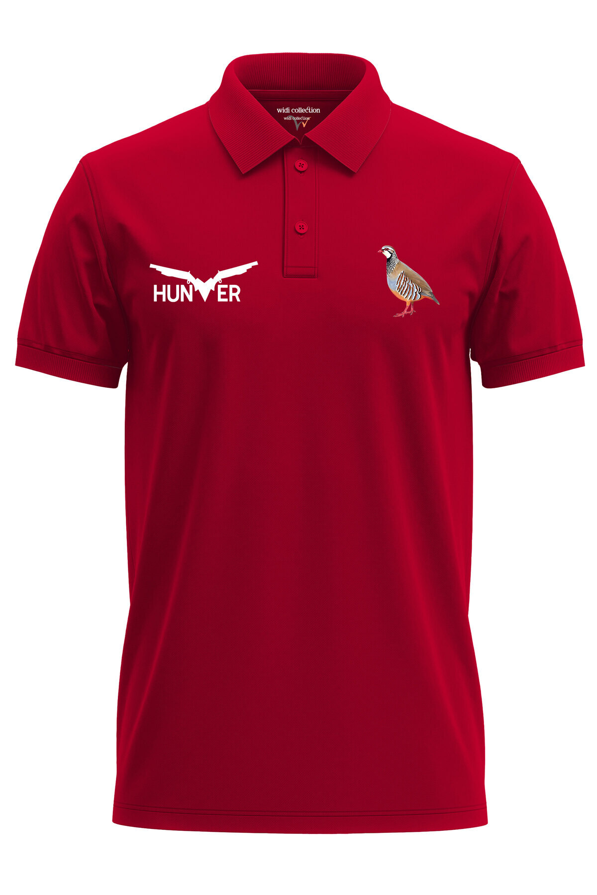Hunting Partridge Hunting Wildlife Wildlife Regular Fit 100% Cotton Polo Neck Red T-shirt