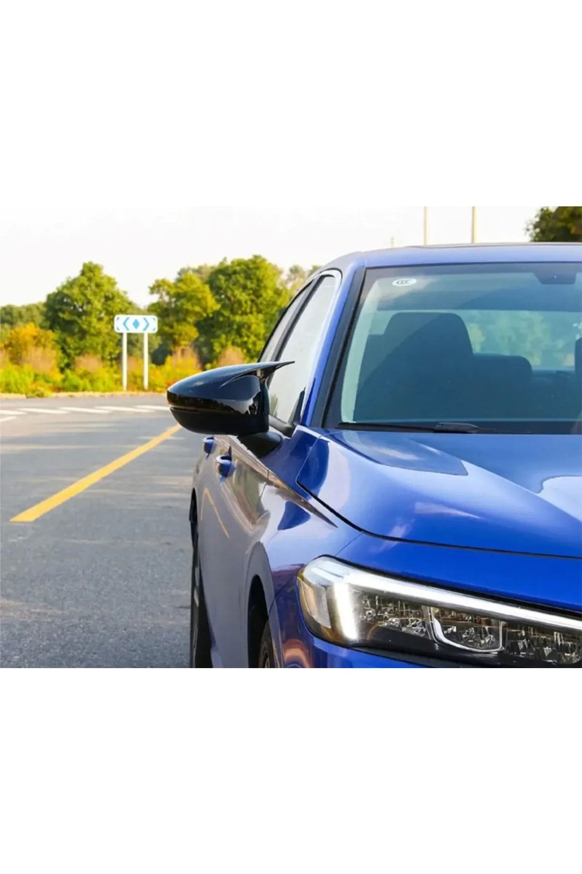 HasAkman Honda Civic Fe1 2022+ Uyumlu Batman Yarasa Ayna Kapağı Piano Black 2022 2023