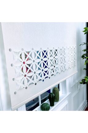 otuzyedi premium Lazer Kesim Stor Perde New Year Beyaz Renk.