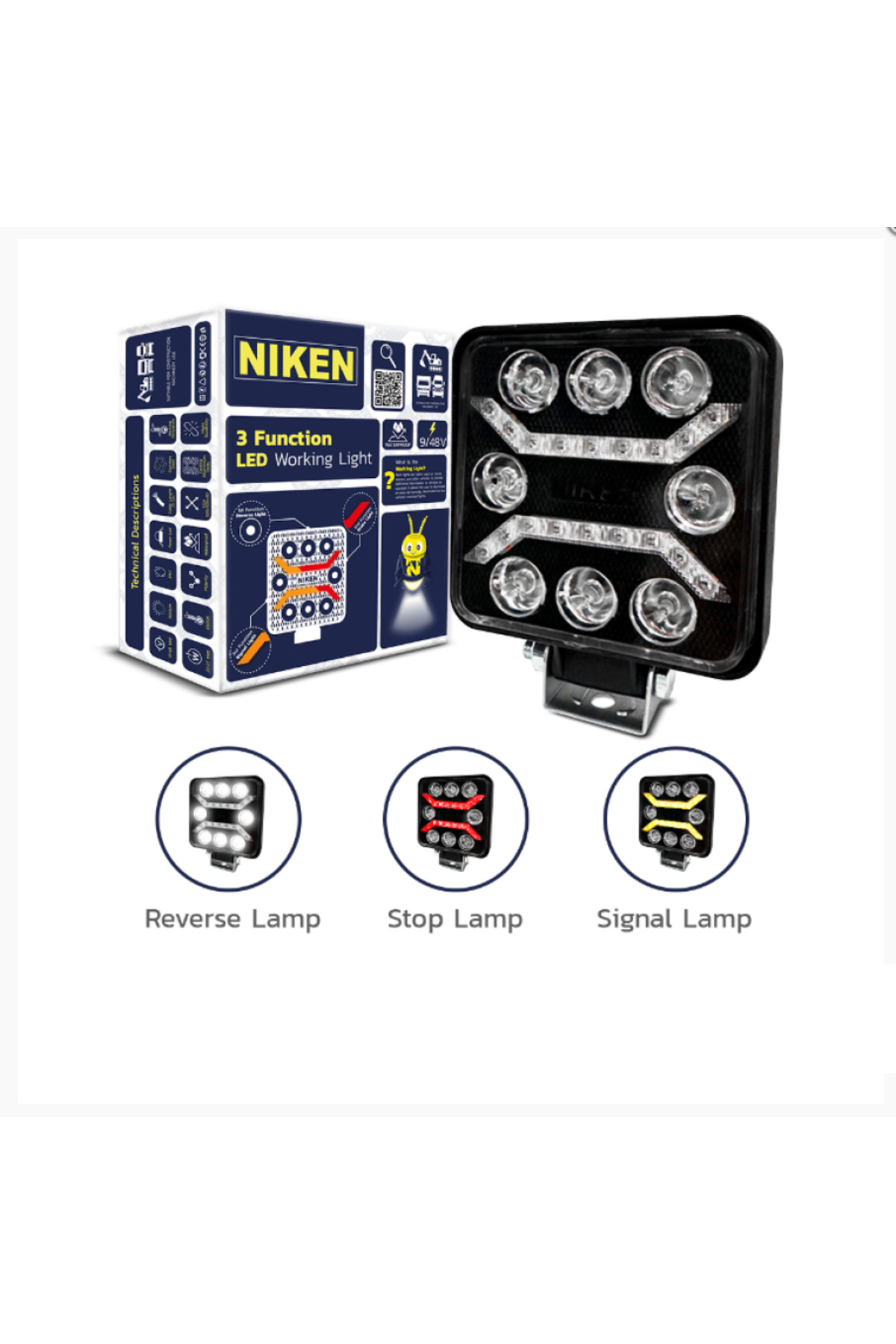 Niken 3 Fonksiyonlu 12-24 Volt Çalışma Lambası
