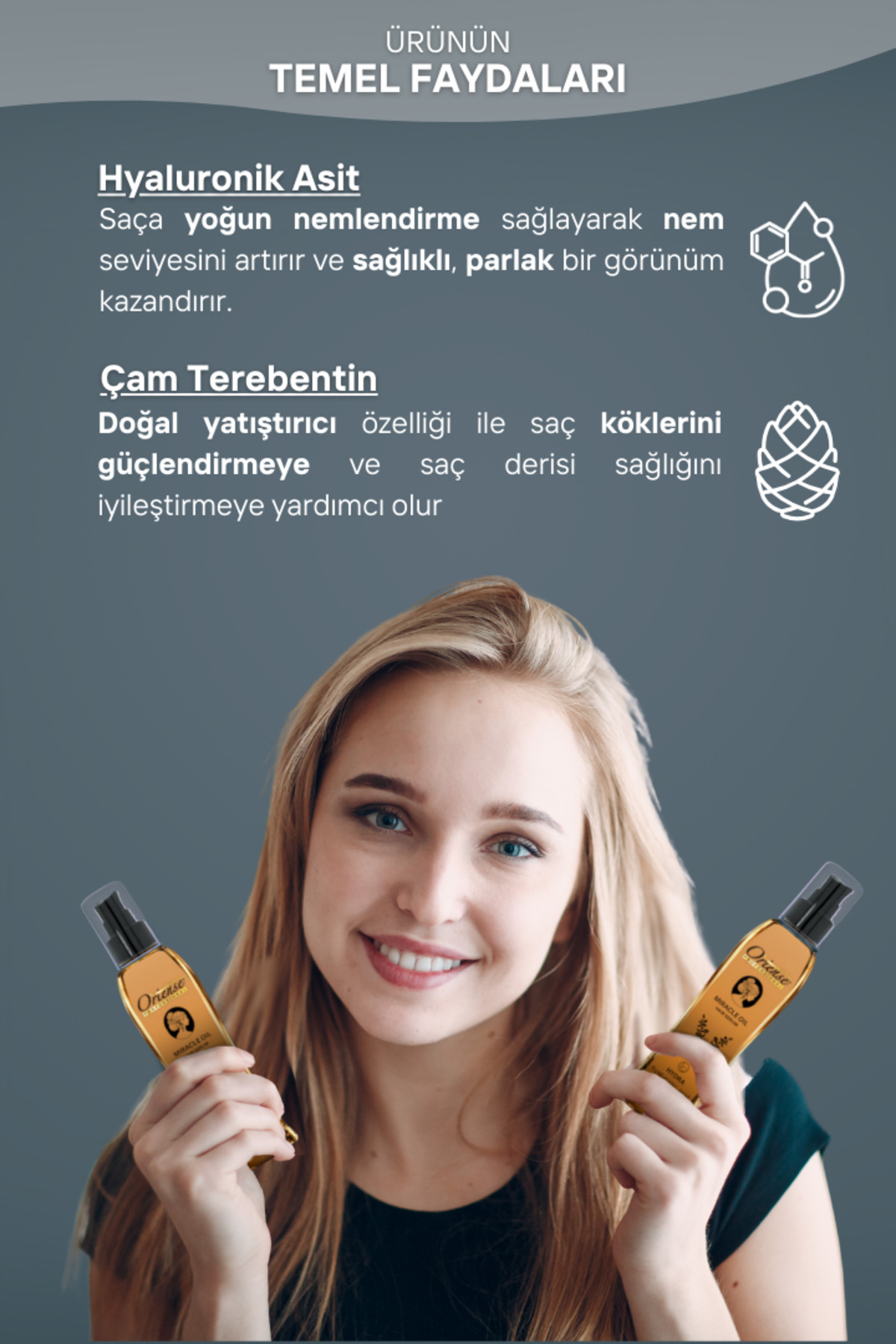 Çam Terebentin ve Hyaluronik Asit Saç Serumu, Yoğun Nem ve Onarım, Elektriklenmeyi Kontrol Eder — ORS-HRSRM-02 — تصویر 5 از 6