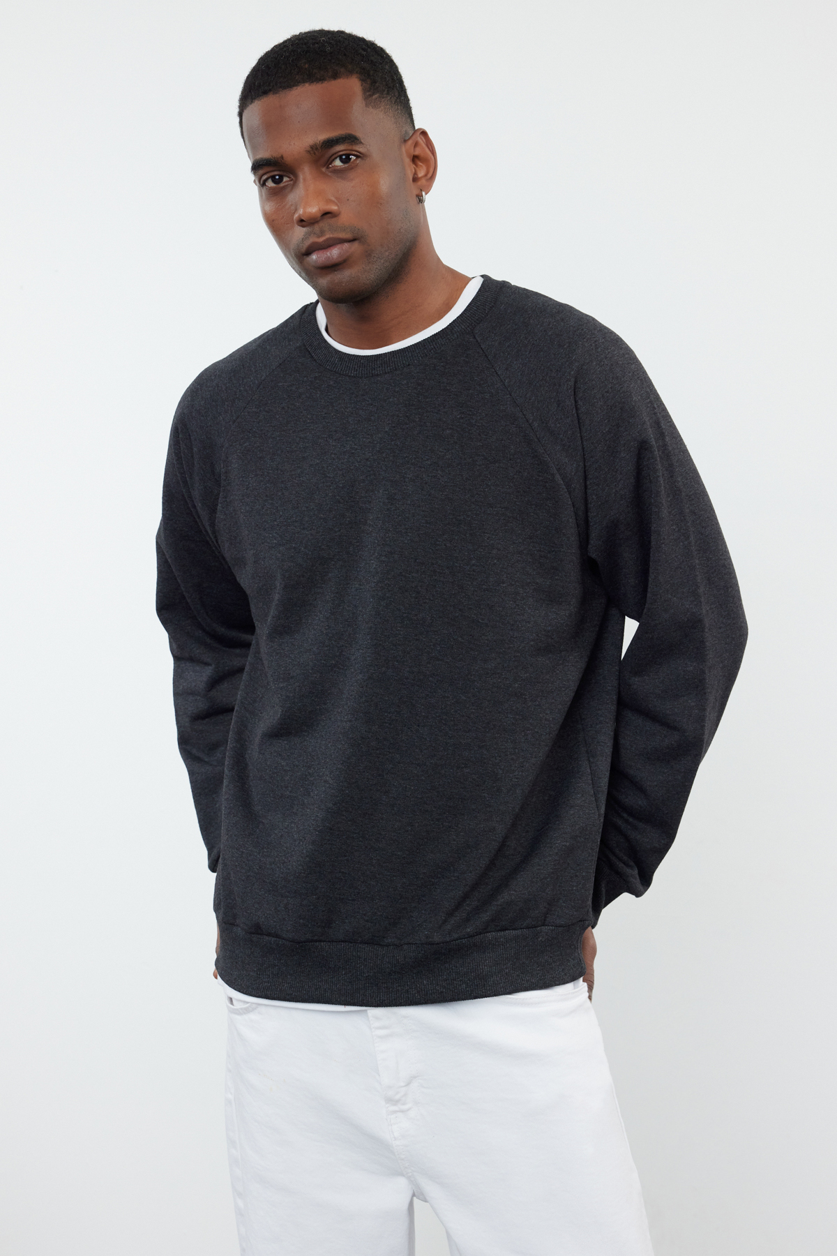 Trendyol Collection Antracytowy melanż Oversize/szeroki krój Polar/ciepła bluza z ramiączkami TMNAW23SW00190