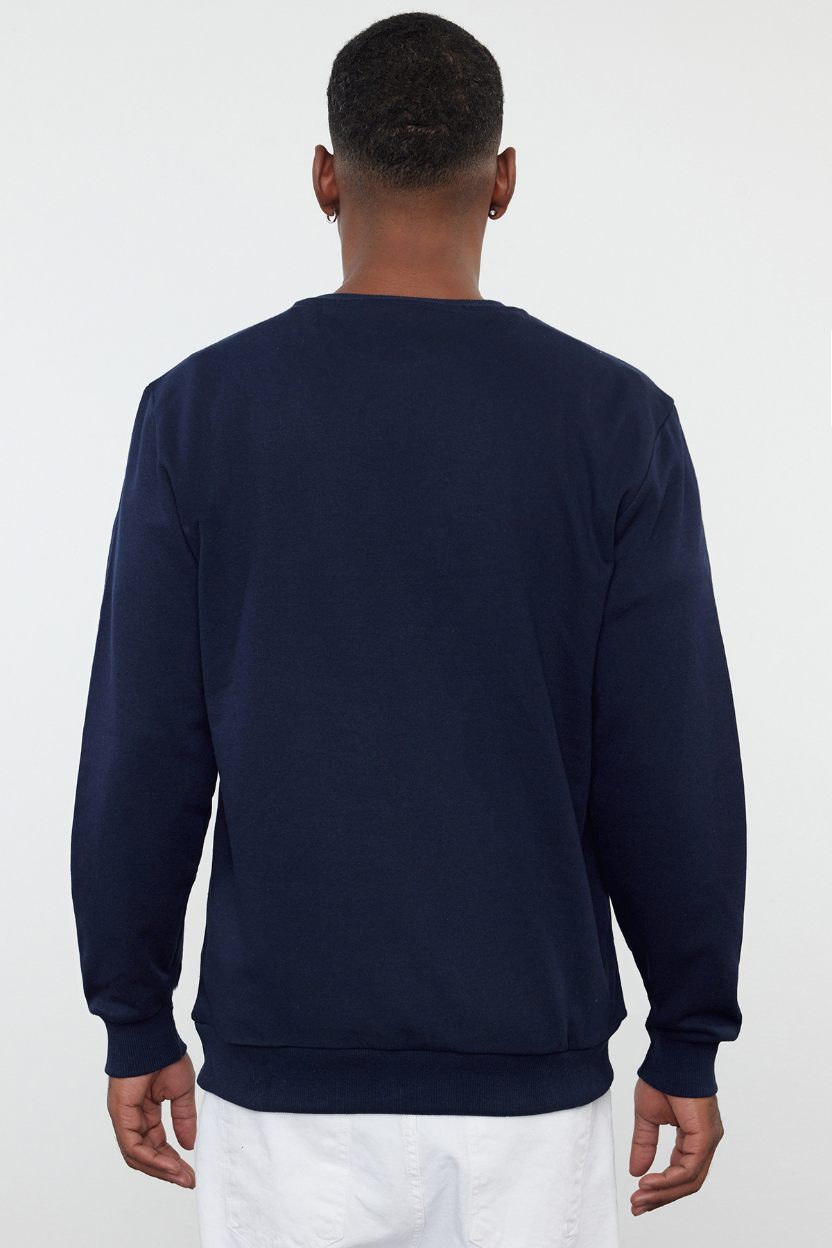 Trendyolmilla  Lacivert Regular/Normal Kesim İçi Polar/Sıcak Tutan Sweatshirt TMNAW21SW1208 - Görsel 7