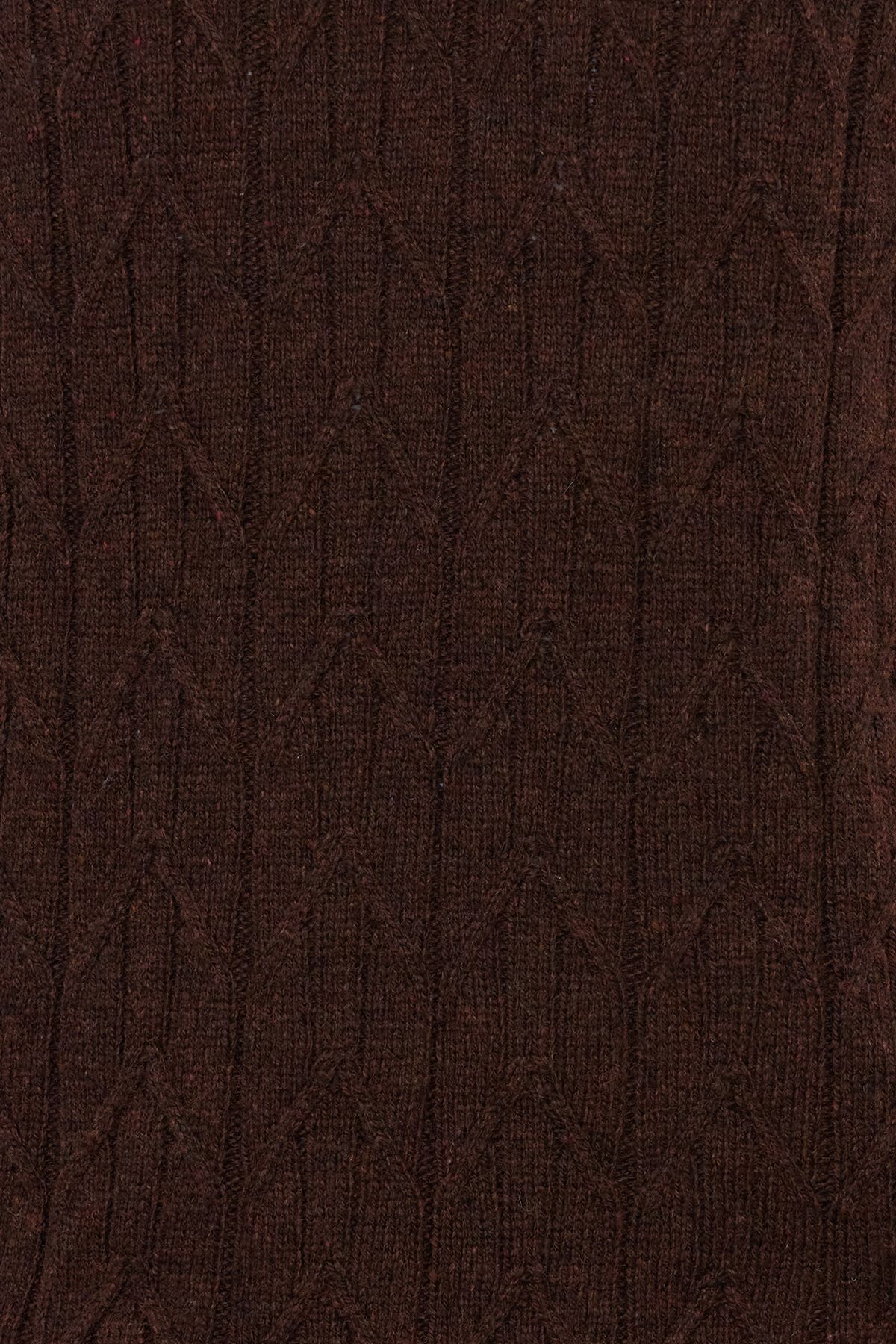Trendyol Collection-Strukturierter Strickpullover mit dunklem Fliesenmuster und normaler Rundhalsausschnitt TMNAW25KZ00021 3