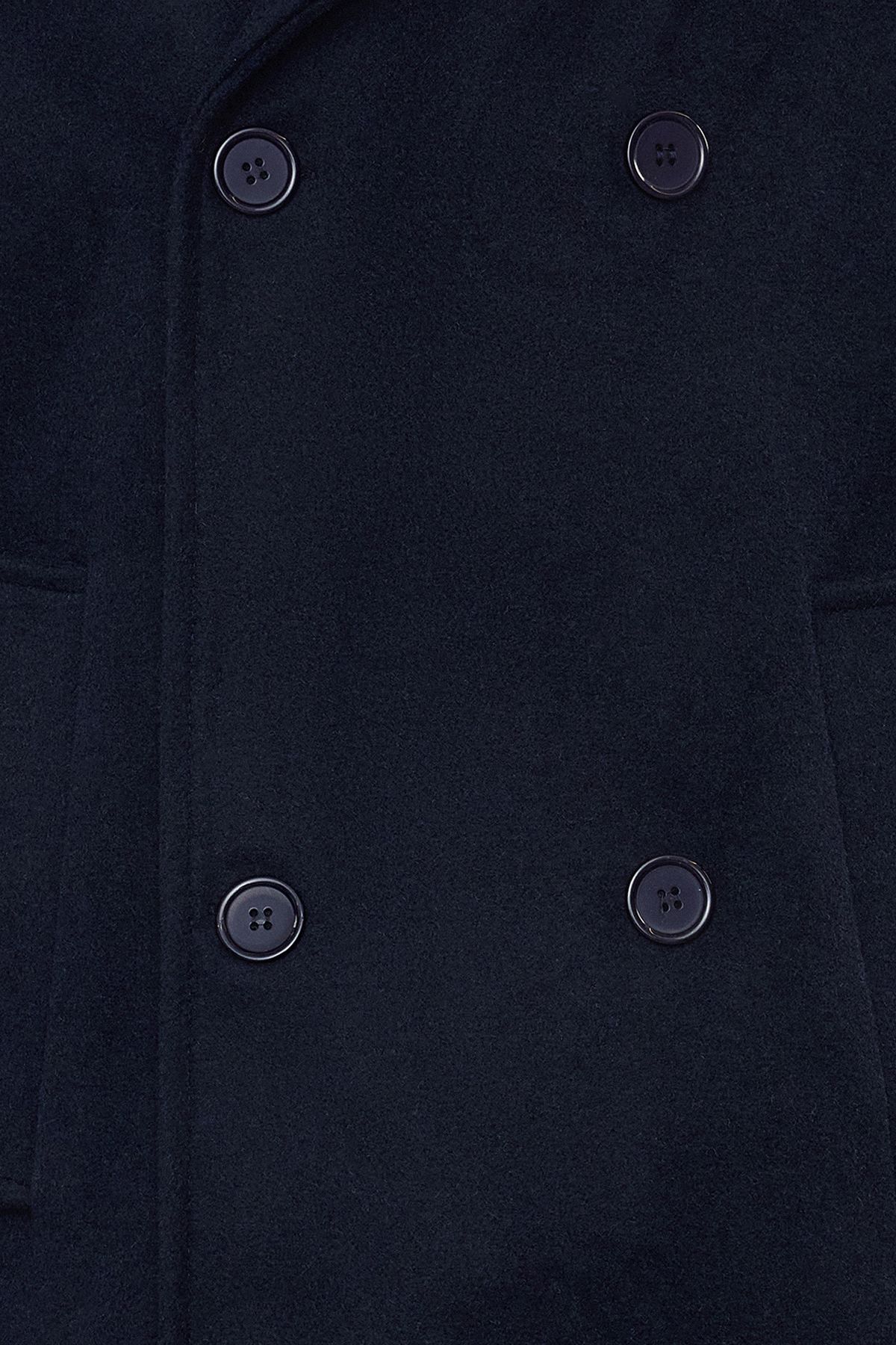 Trendyol Collection-Herren Wintermantel aus Wollmischung in Marineblau mit Prägung - Regular Fit TMNAW25KB00003 9