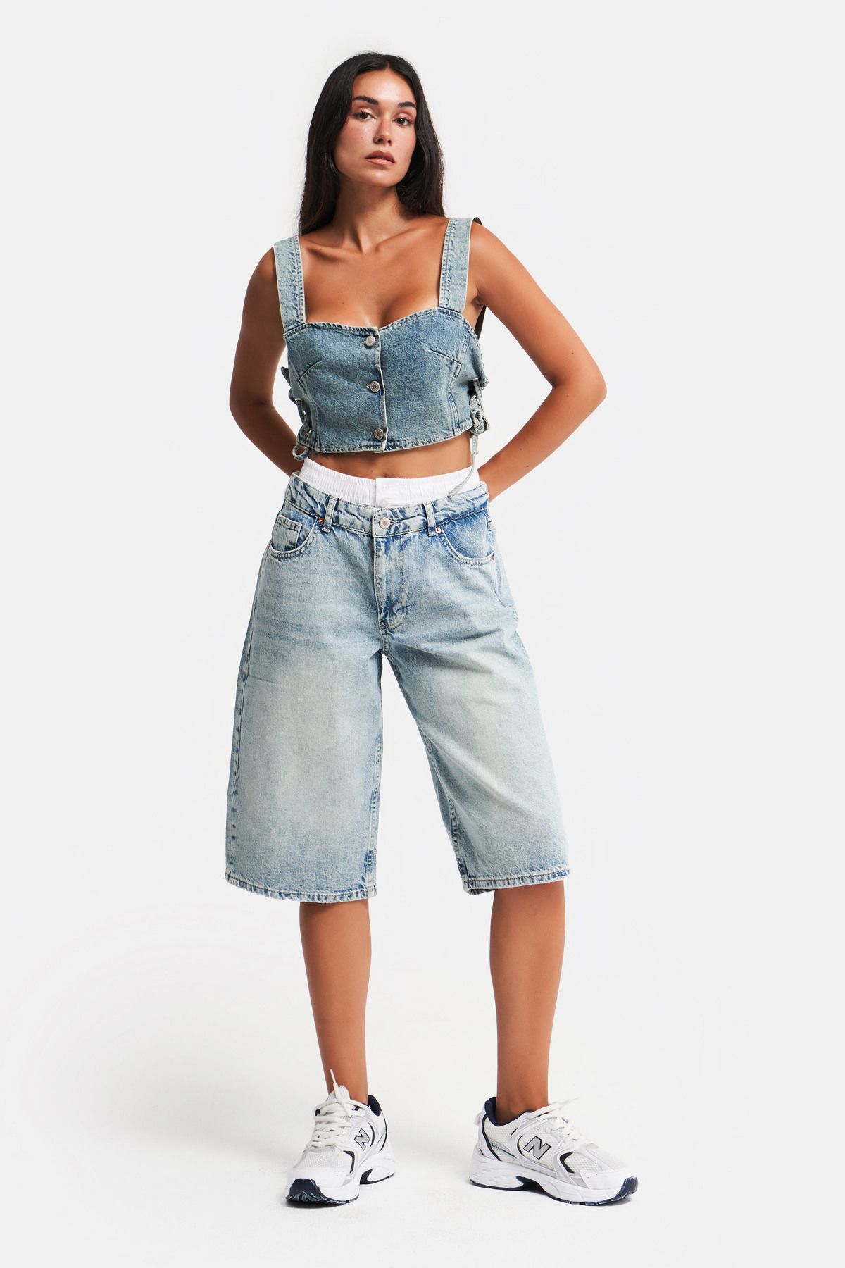 Wide short jeans online