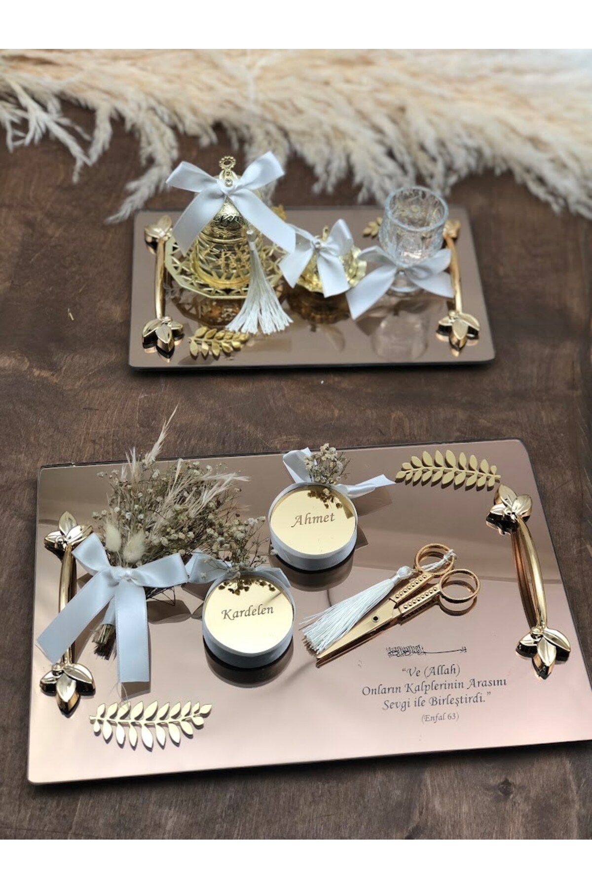 Masalsı Concept Söz Tepsisi Nişan Tepsisi Yüzük Tepsisi Kız Isteme Tepsisi Makas