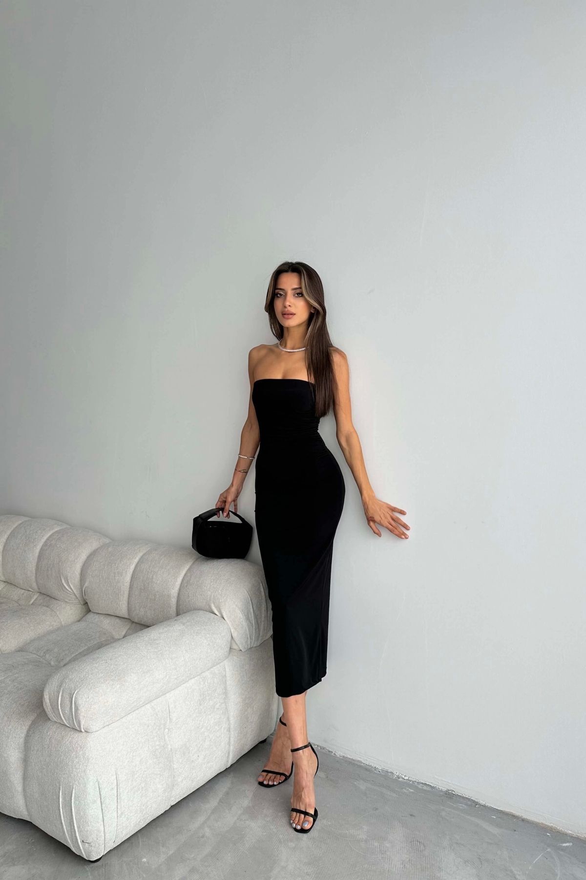 Eka-Woman's Black Strapless Dress 1018-0287 2