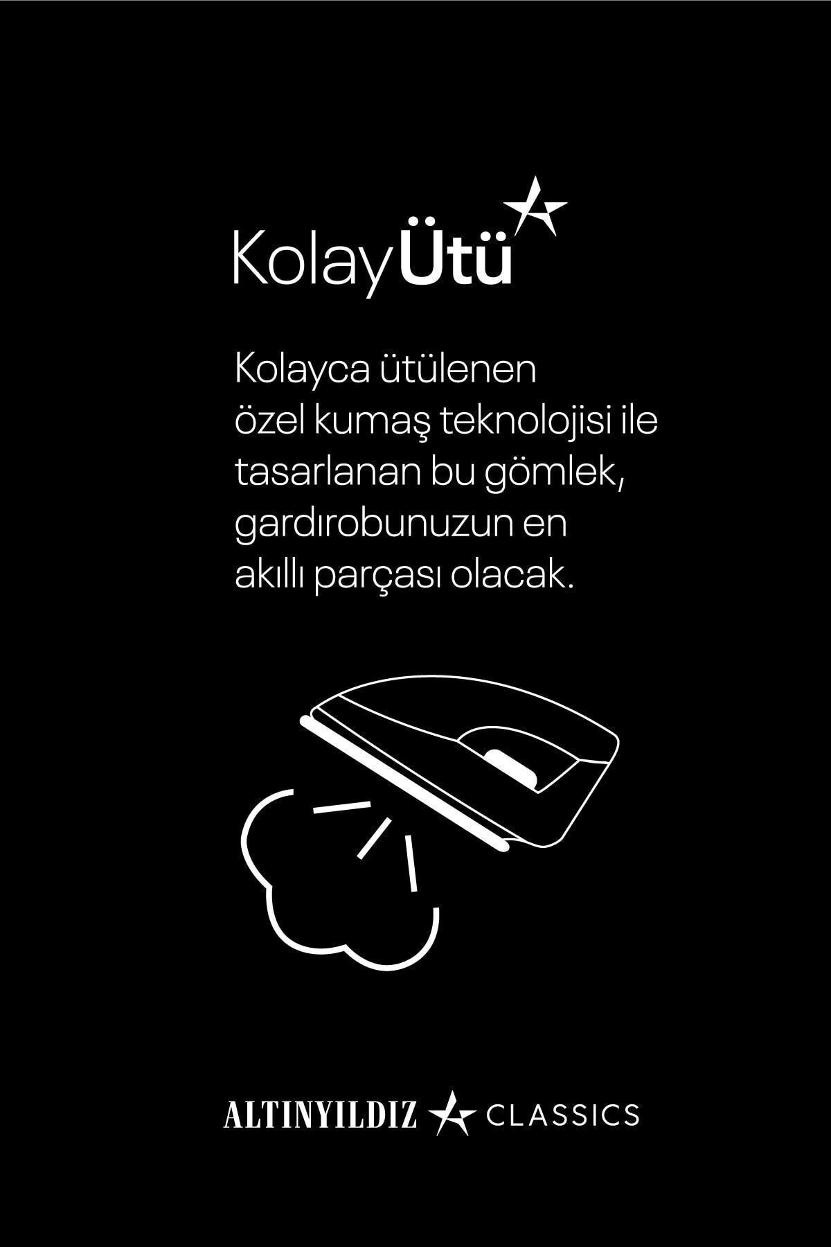 ALTINYILDIZ CLASSICS-Biała, łatwa w prasowaniu, bawełniana koszula slim fit o klasycznym kołnierzyku 6