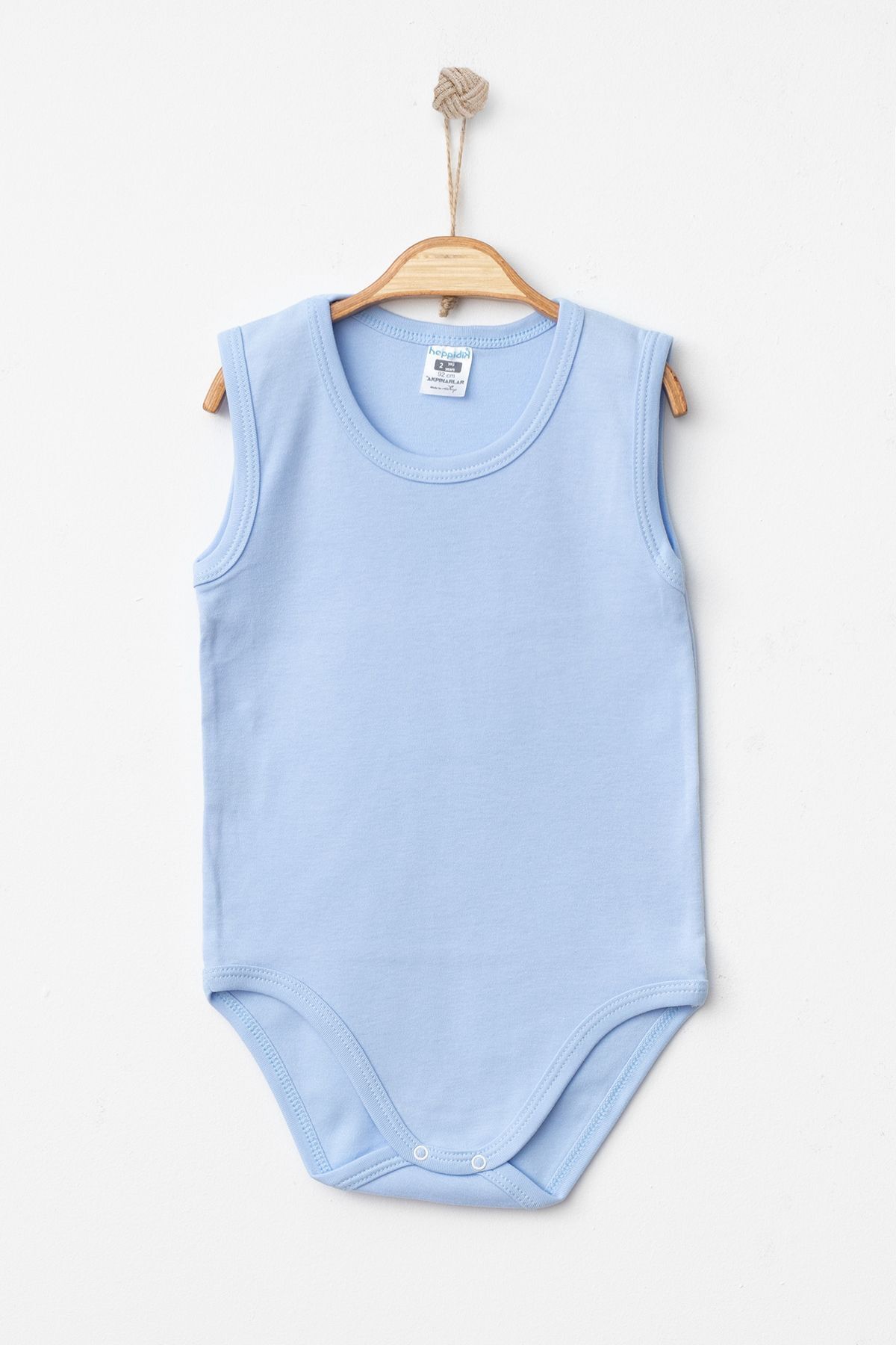 بادی نوزادی پسرانه – دخترانه آبی Hoppidik | Askılı Basic Body Seti اورجینال - تصویر 2