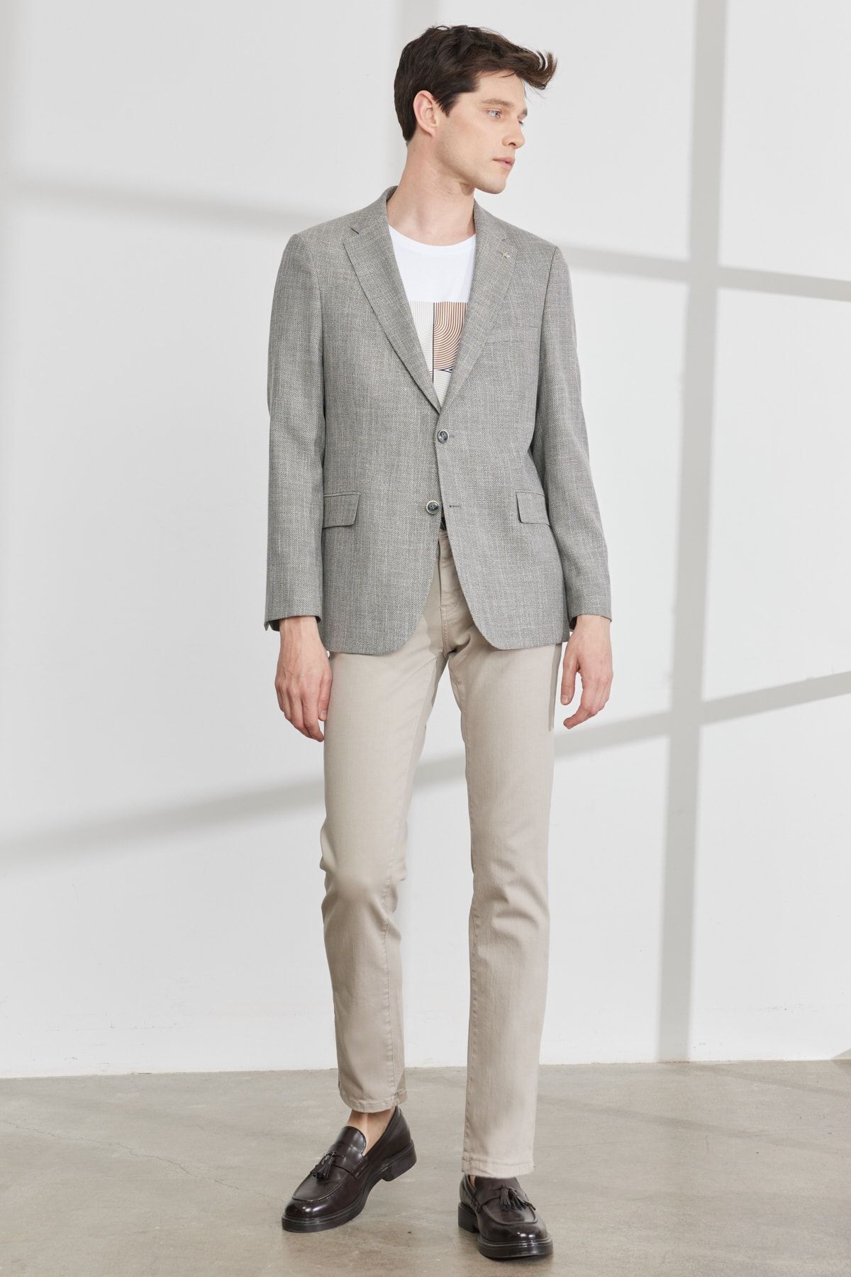 ژاکت مردانه بژ آلتین ییلدیز | 4A0423200013 اورجینال - تصویر 2