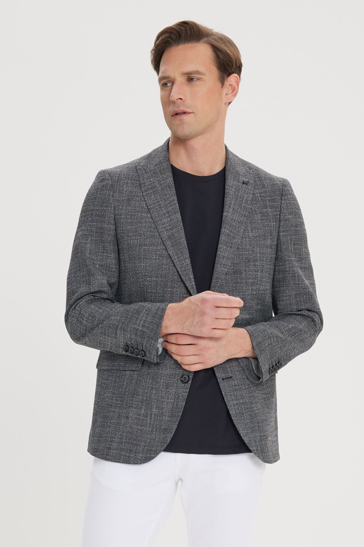 ژاکت مردانه مشکی Altınyıldız Classics | 4A0424200016 اورجینال - تصویر 3