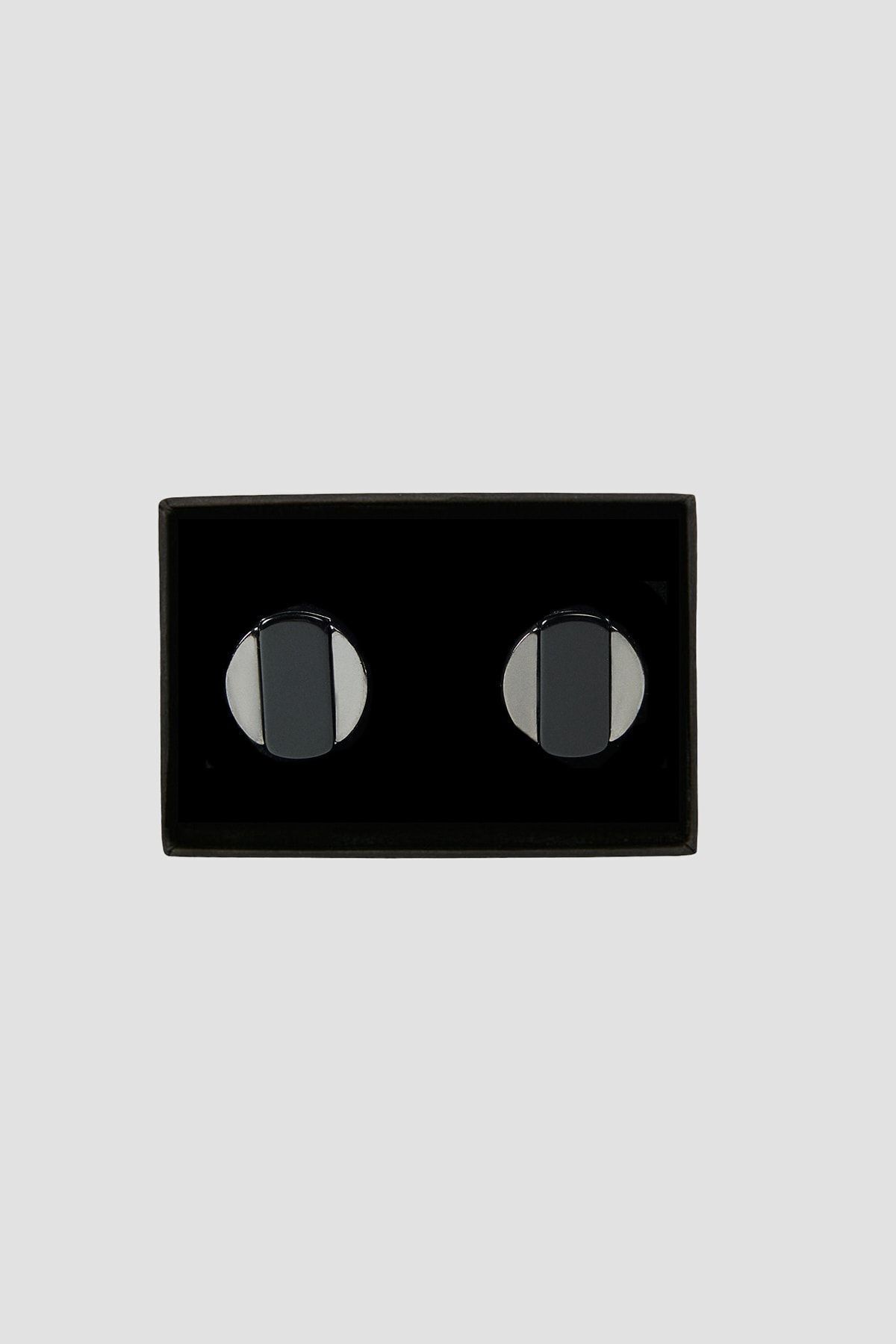 ALTINYILDIZ CLASSICS Erkek Siyah-gri Metal Kol Düğmesi