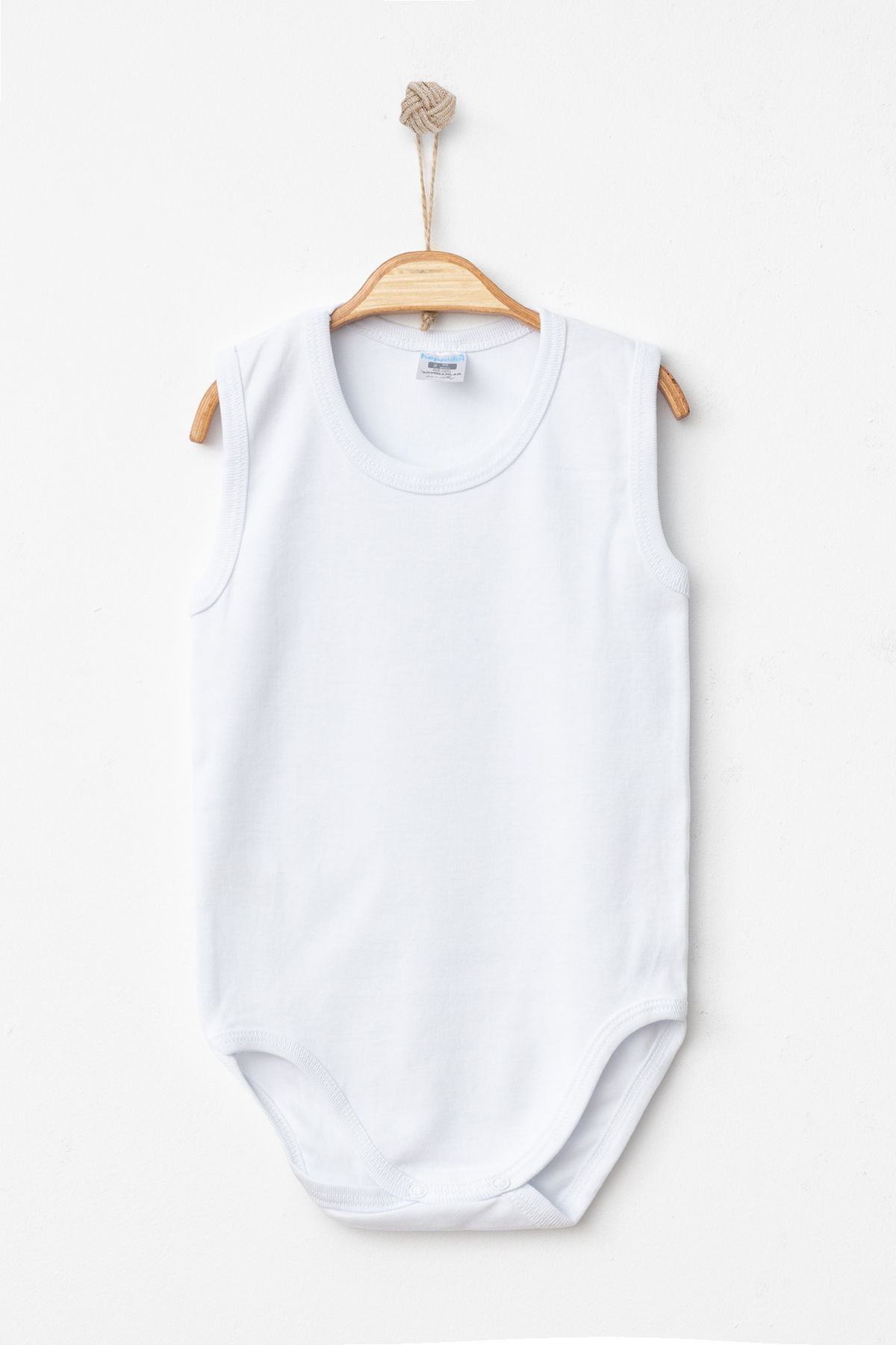 بادی نوزادی پسرانه – دخترانه سفید Hoppidik | Askılı Basic Body Seti اورجینال - تصویر 2
