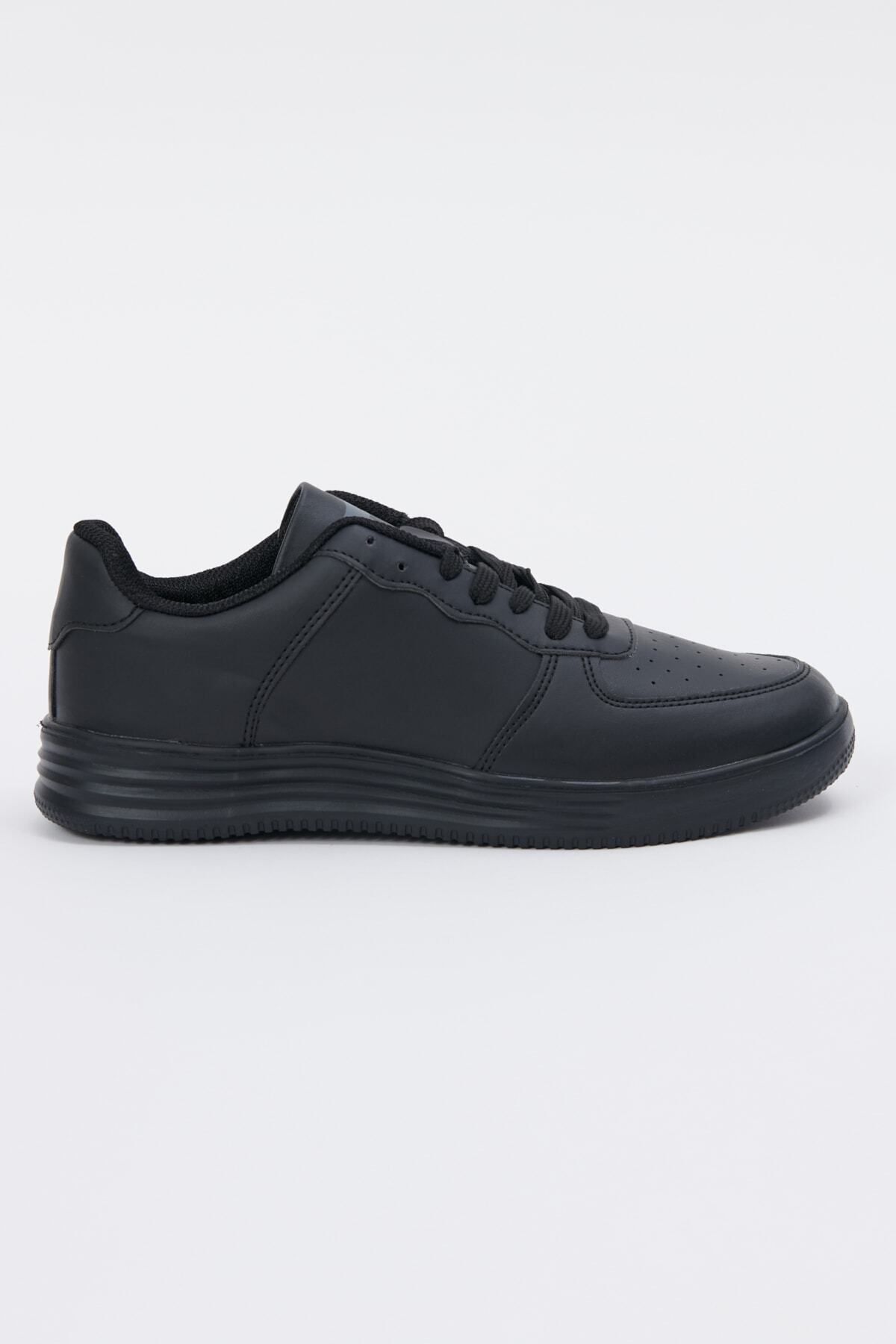 AC&Co / Altınyıldız Classics-Schwarze, bequeme, lässige Sneaker-Schuhe für Herren mit Schnürung 1