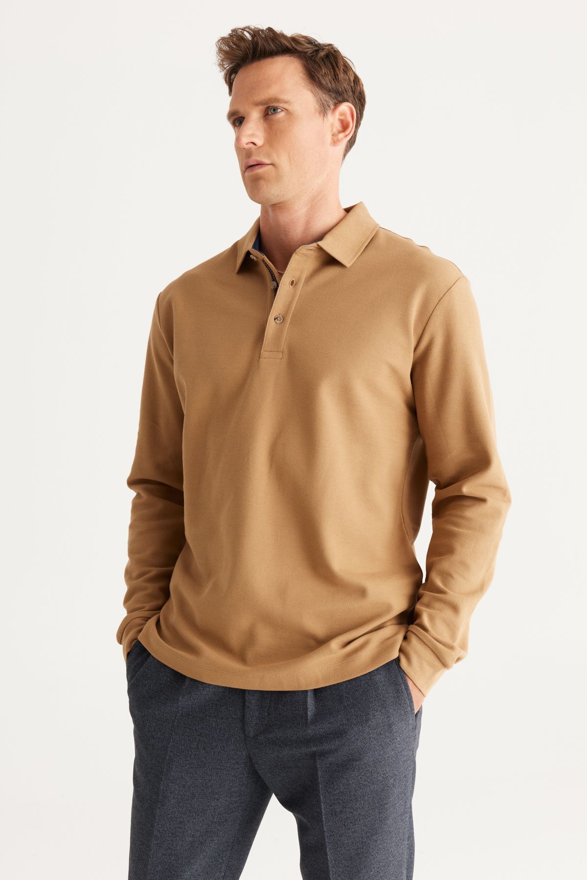 homme de camel slim fit polo col roulé 100 coton petty t shirt