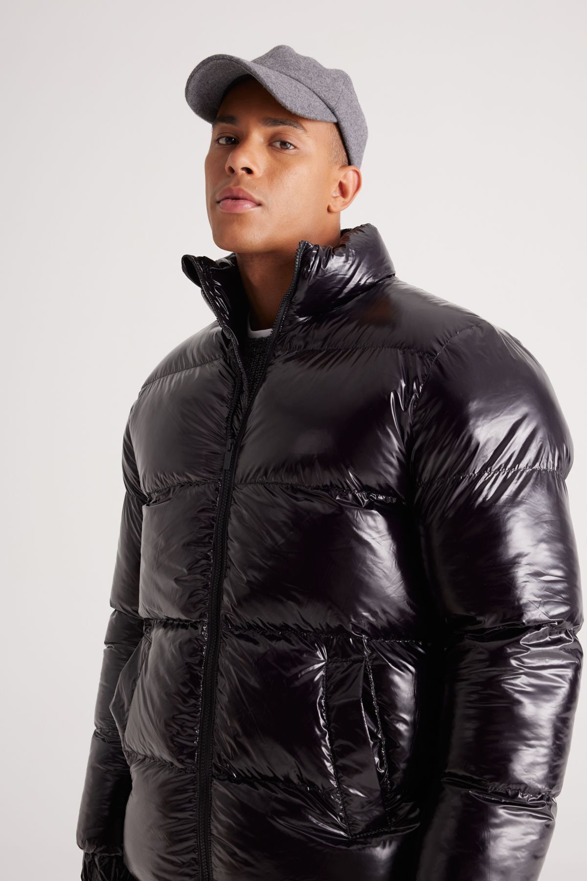 کاپشن مشکی مردانه AC Co Classics كاپشن پافر مدل بدون كلاه Standard Fit AC&Co / Altınyıldız Classics