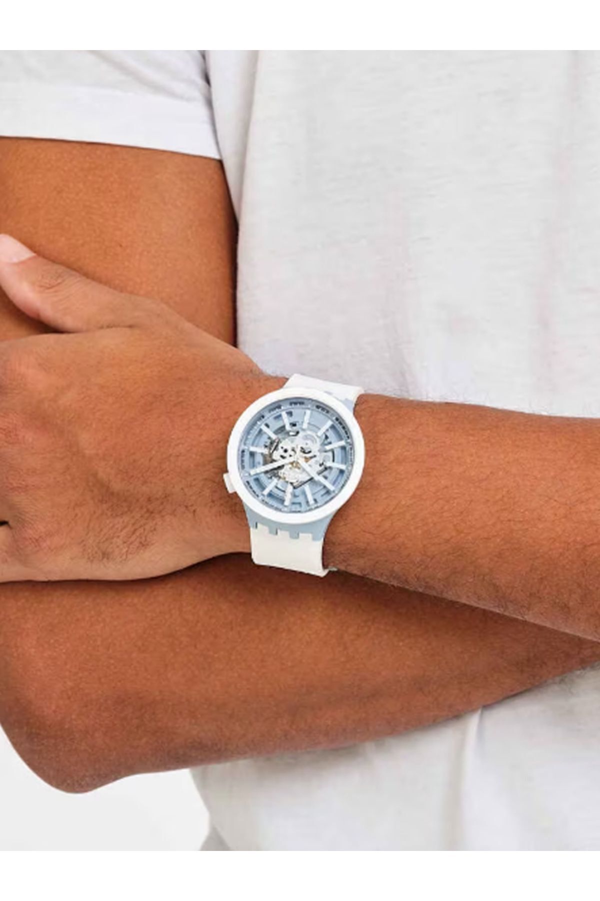 ساعت Swatch روزمره مردانه Sb03n103 Whice اورجینال - تصویر 4
