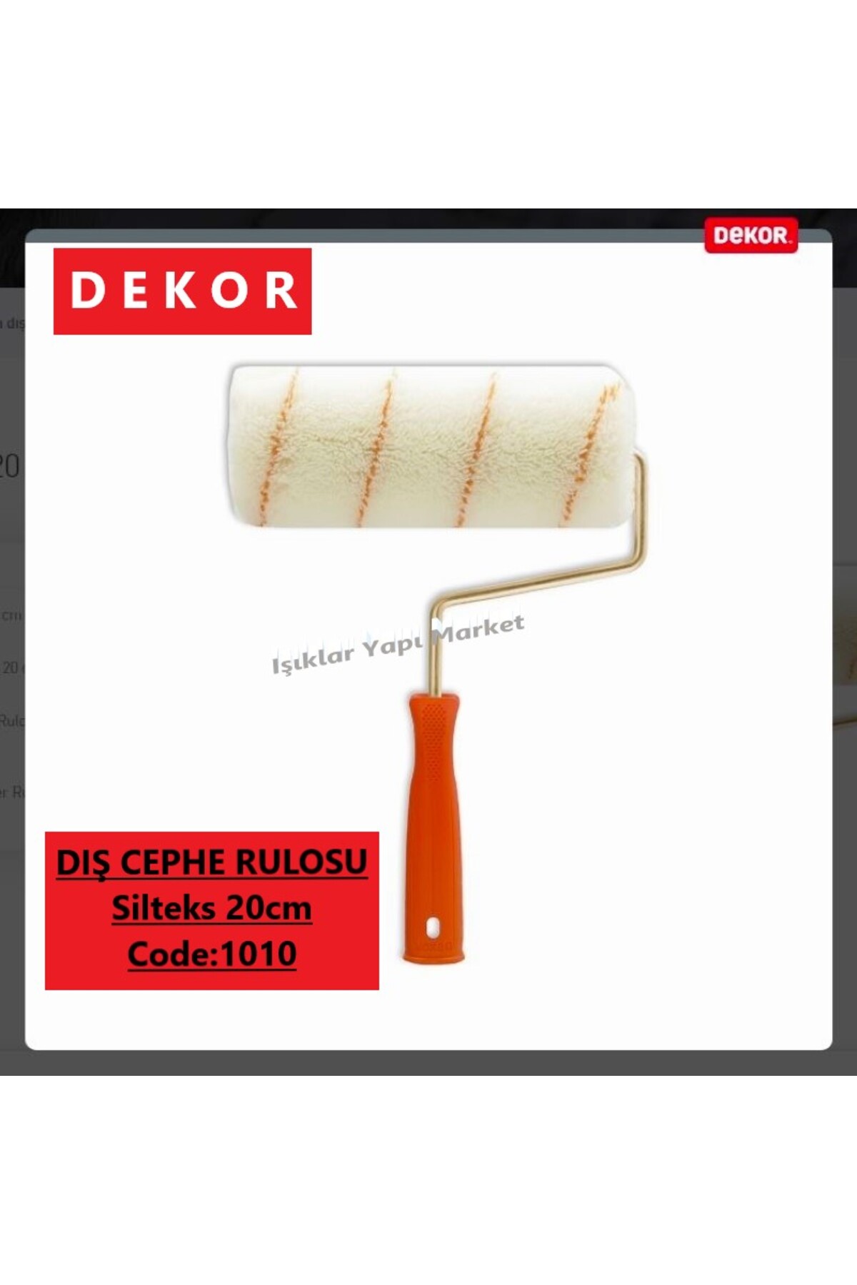 Dekor Profesyonel Dış Cephe Silikonlu Boya Rulosu Silteks Rulo (20cm) Code_1010