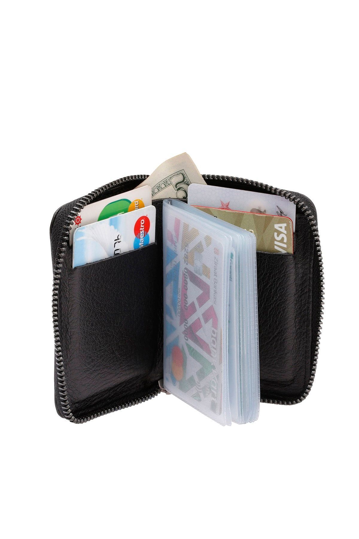 کیف پول مردانه و زنانه WEST POLO GENUAL چرمی یونیسکس ZIPPERED CARD Westpolo