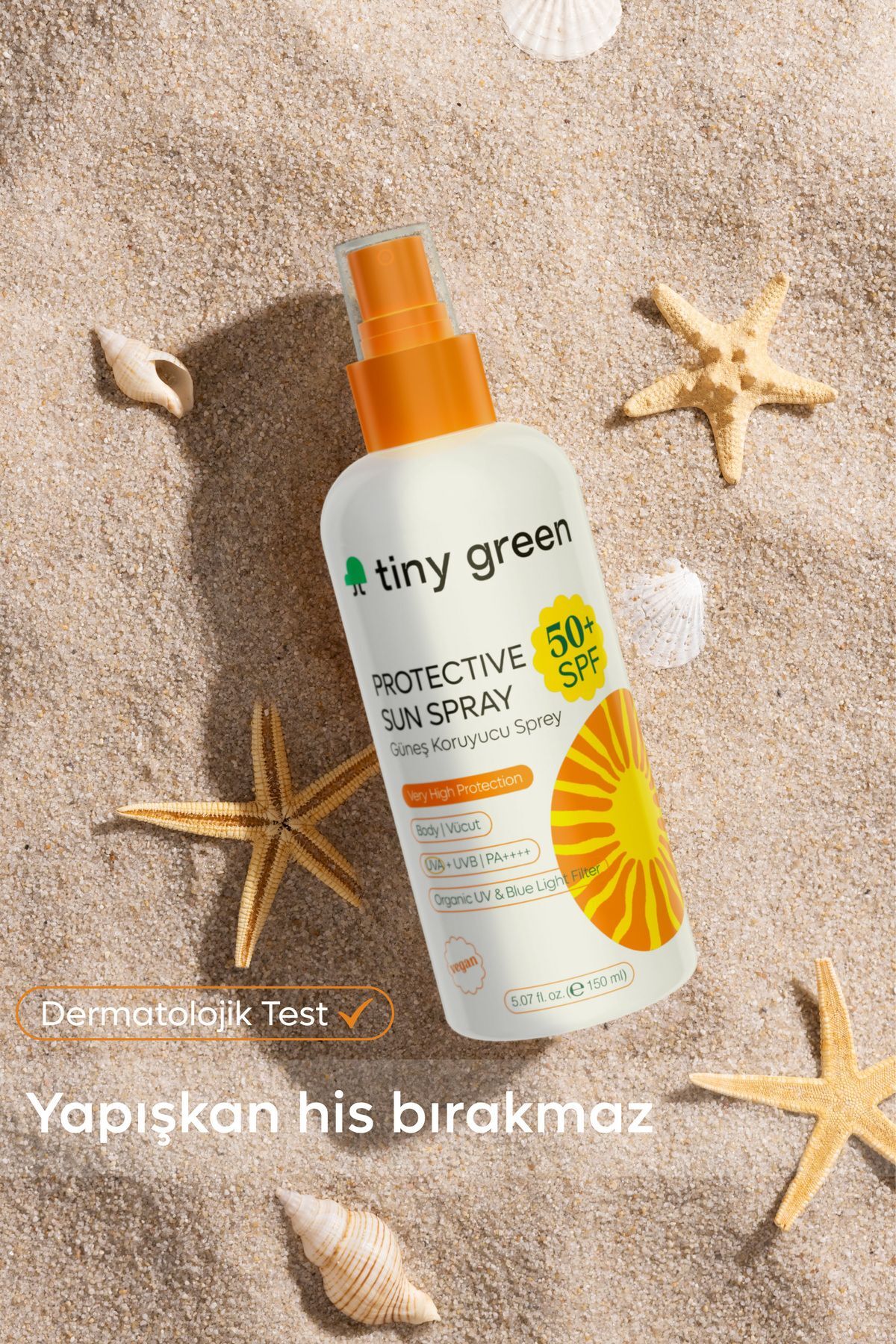 tiny green Yetişkin Güneş Spreyi SPF 50+ Vücut için 150 ml fotoğrafı 5 (önizleme)