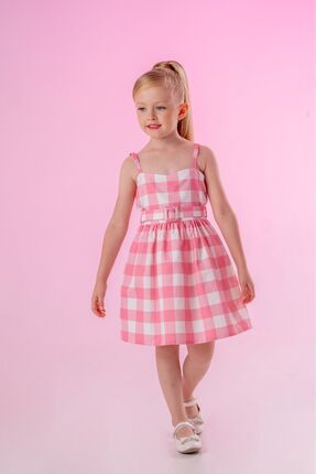 Mama and Miel Kız Çocuk Pembe Pötikareli Barbie Elbise Doğumgünü Elbisesi Bay...