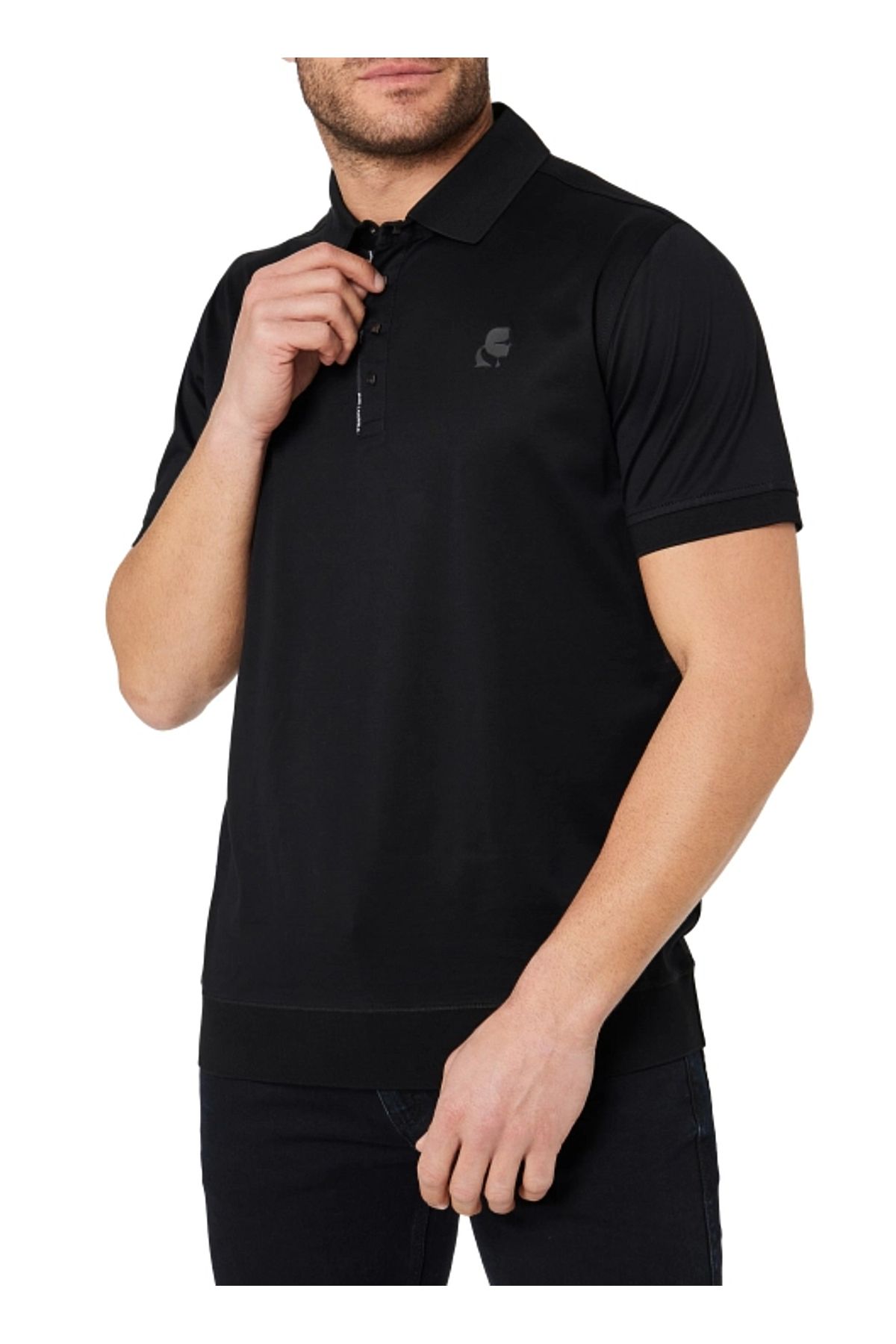 Karl Lagerfeld Siyah Erkek Polo T Shirt 745001542200 Erkek Giyim