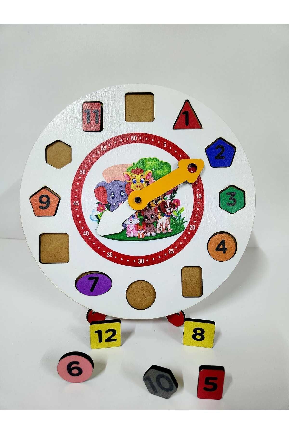 212toyzz Montessori Renkli Sevimli Hayvanlar Desenli Saat Öğretici Puzzle fotoğrafı 5 (önizleme)