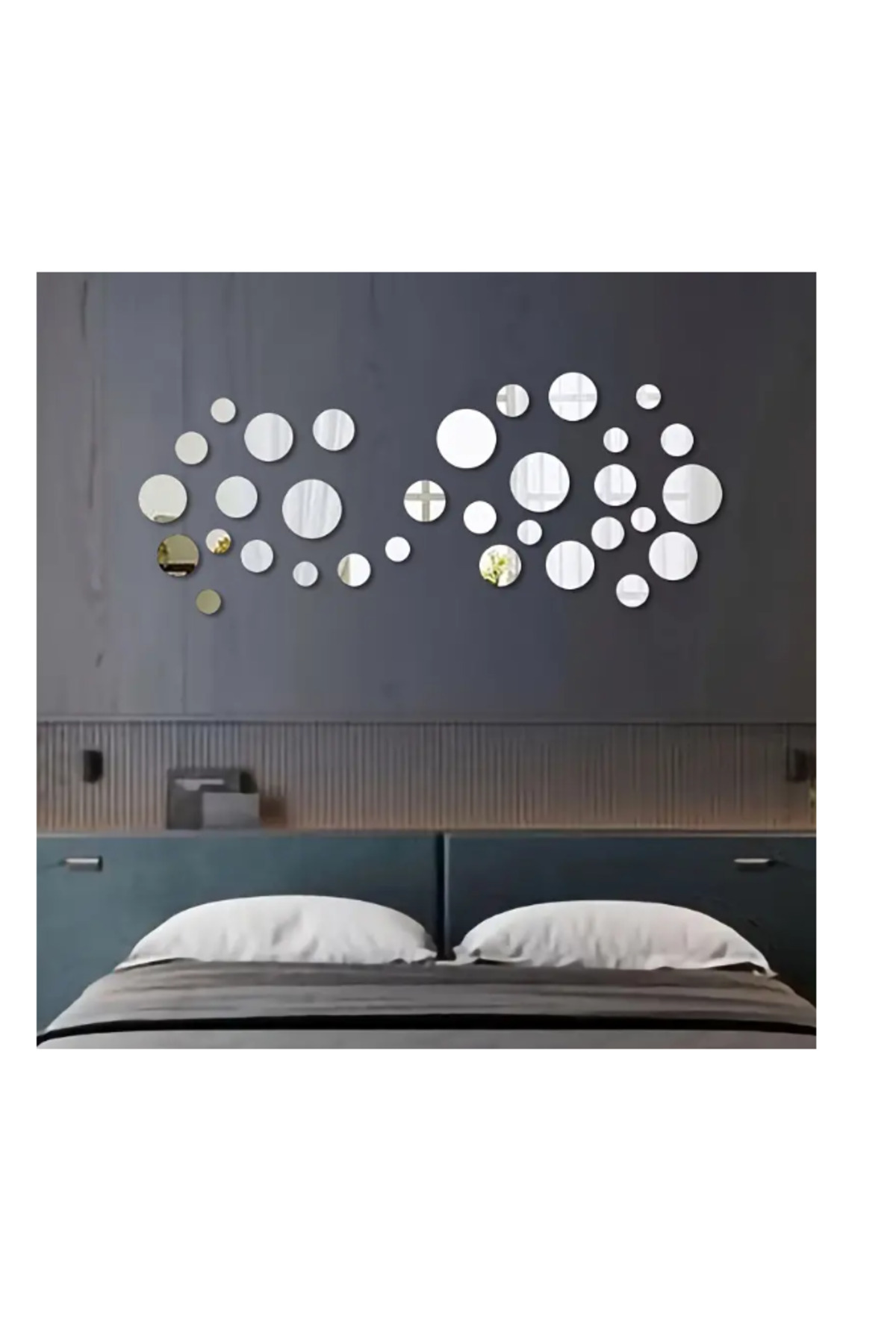 ROUND MODERN WALL DECOR MIRROR PLES LARGE 29 PIECES