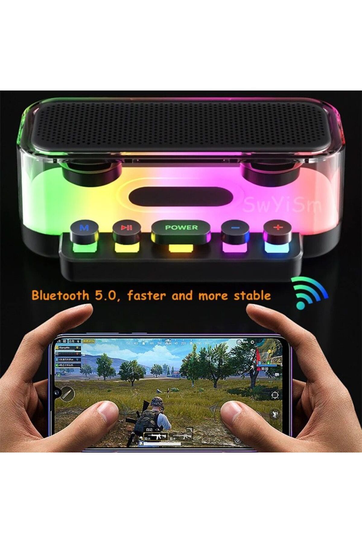Rgb Işıklı Bluetoothlu Extra Bass Ses Bombası Yüksek Ses Vip Parti hoparlörü BTspeaker 3