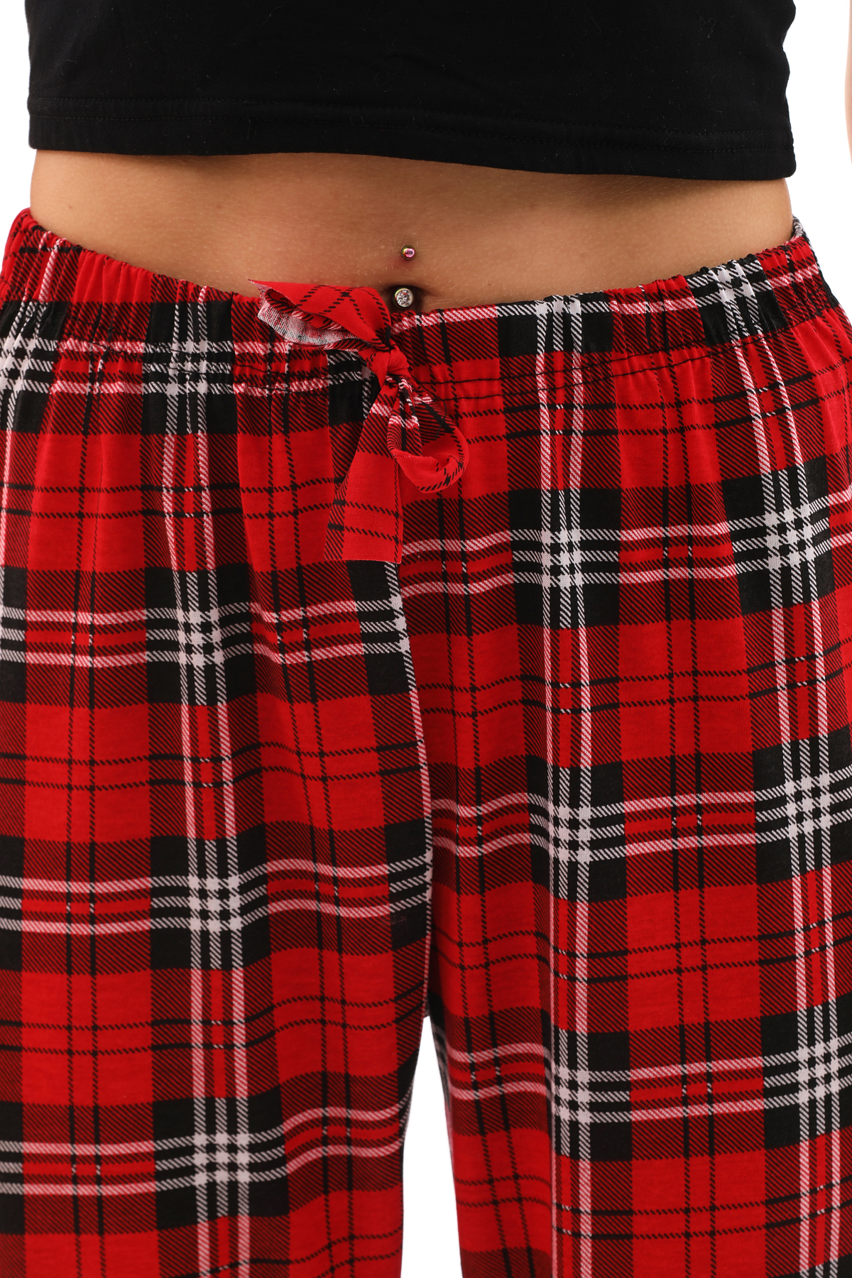 Kadın Ring Viskon Ekose Pijama Alt 9313