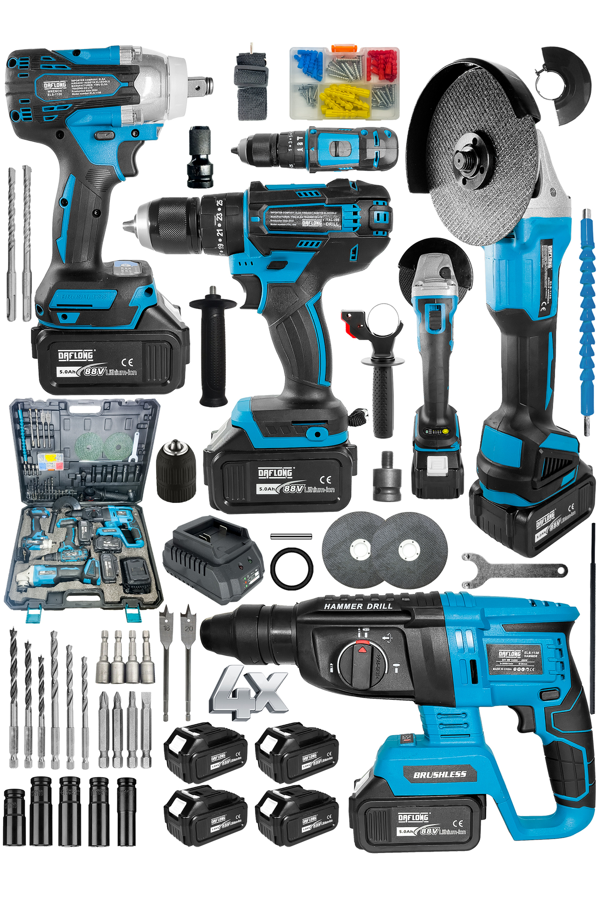 Daflong 4Bataryalı 4'lü Ultra Set 80 Nm Vidalama-3 Fonksiyon Hilti