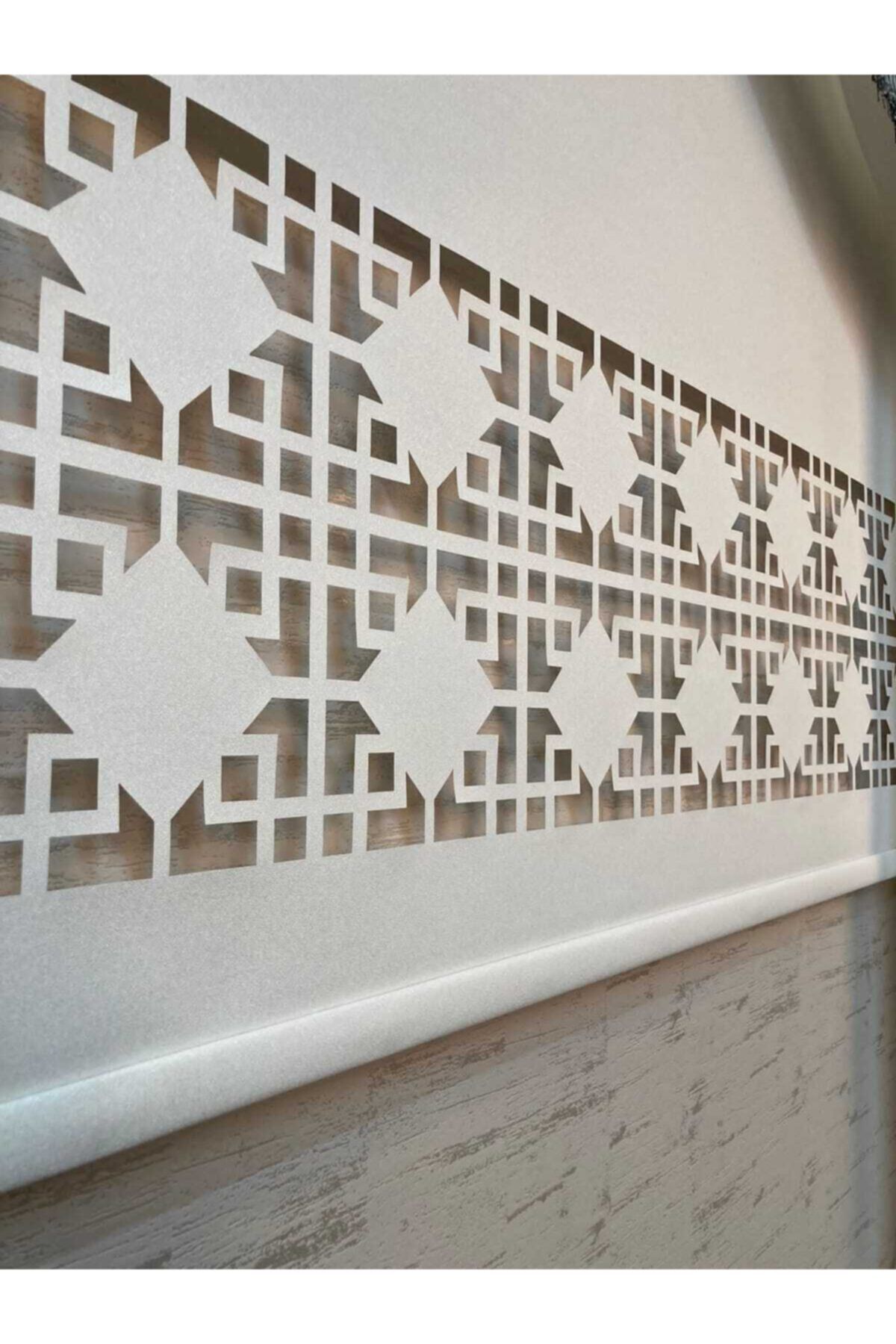 Laser Cut Roller Blind Curtain White Color