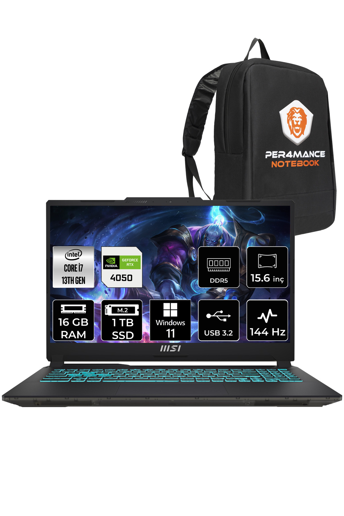 Cyborg 15 i7-13620H 16GB 1TB SSD RTX4050/6GB 15.6" FHD 144HZ W11H A13VE-897XTR & PER4 ÇANTA