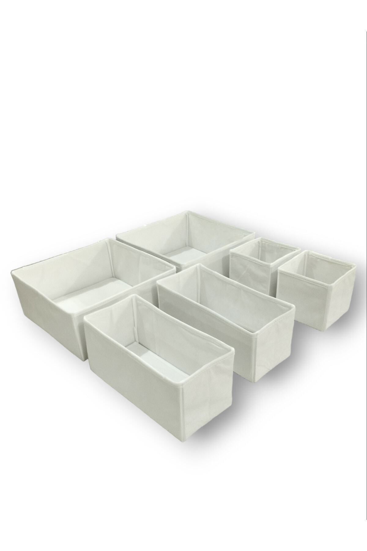 Balkan Room-Set de 6 organizatoare de sertare albe - Set cutie multifuncțională pentru dulap 1