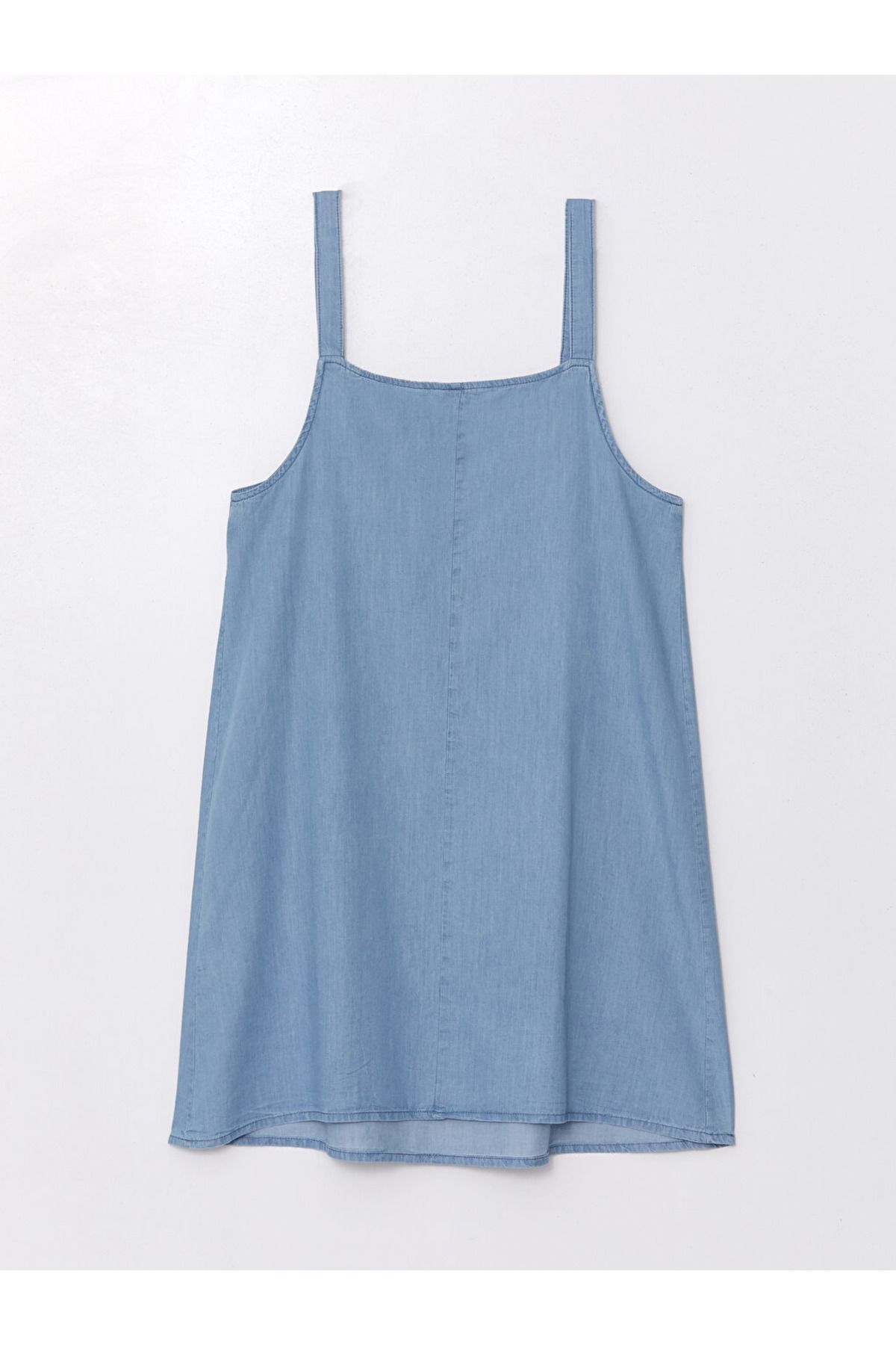 new collection U Yaka Düz Askılı Hamile Jean Elbise city