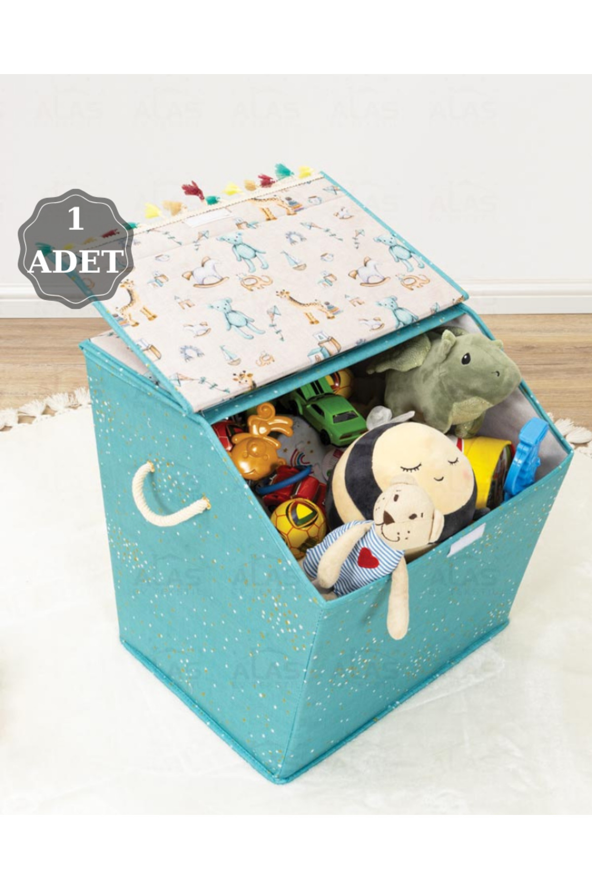 Baby Box Toy Basket with Corner Lid 40x38x44 cm
