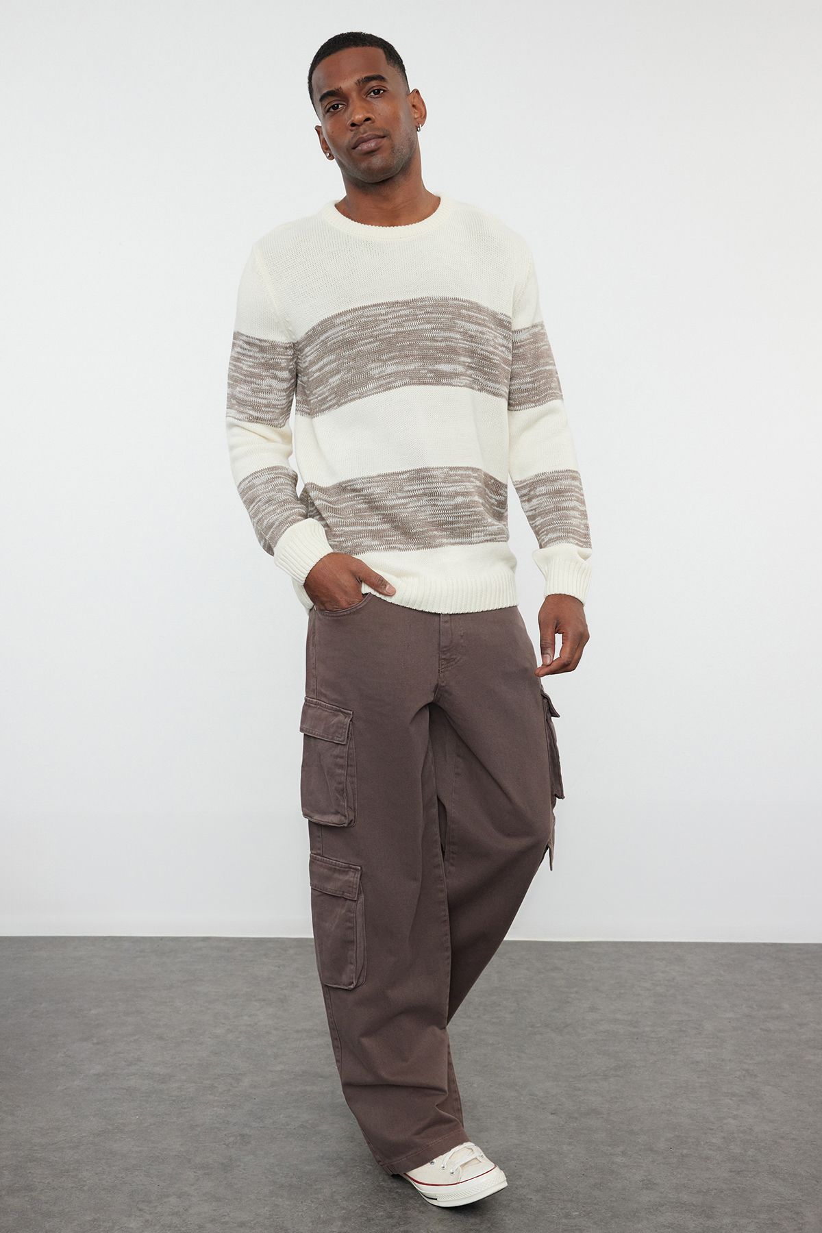 Edit by Trendyol-Πέτρα Casual Κανονική Crew Neck διαβαθμισμένη πουλόβερ πουλόβερ TMNAW25KZ00024 9