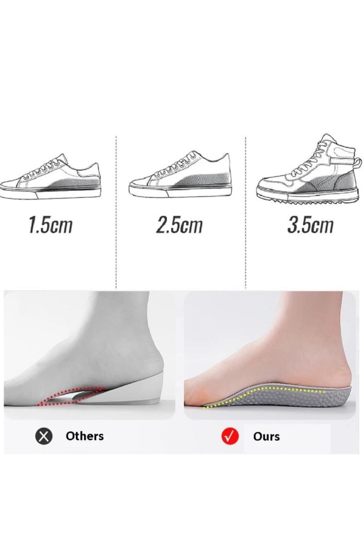 1.5 cm Kadın Gizli Topuk Yükseltici Boy Uzatıcı Ortopedik Tabanlık Köpük Ayakkabı Tabanlığı 7