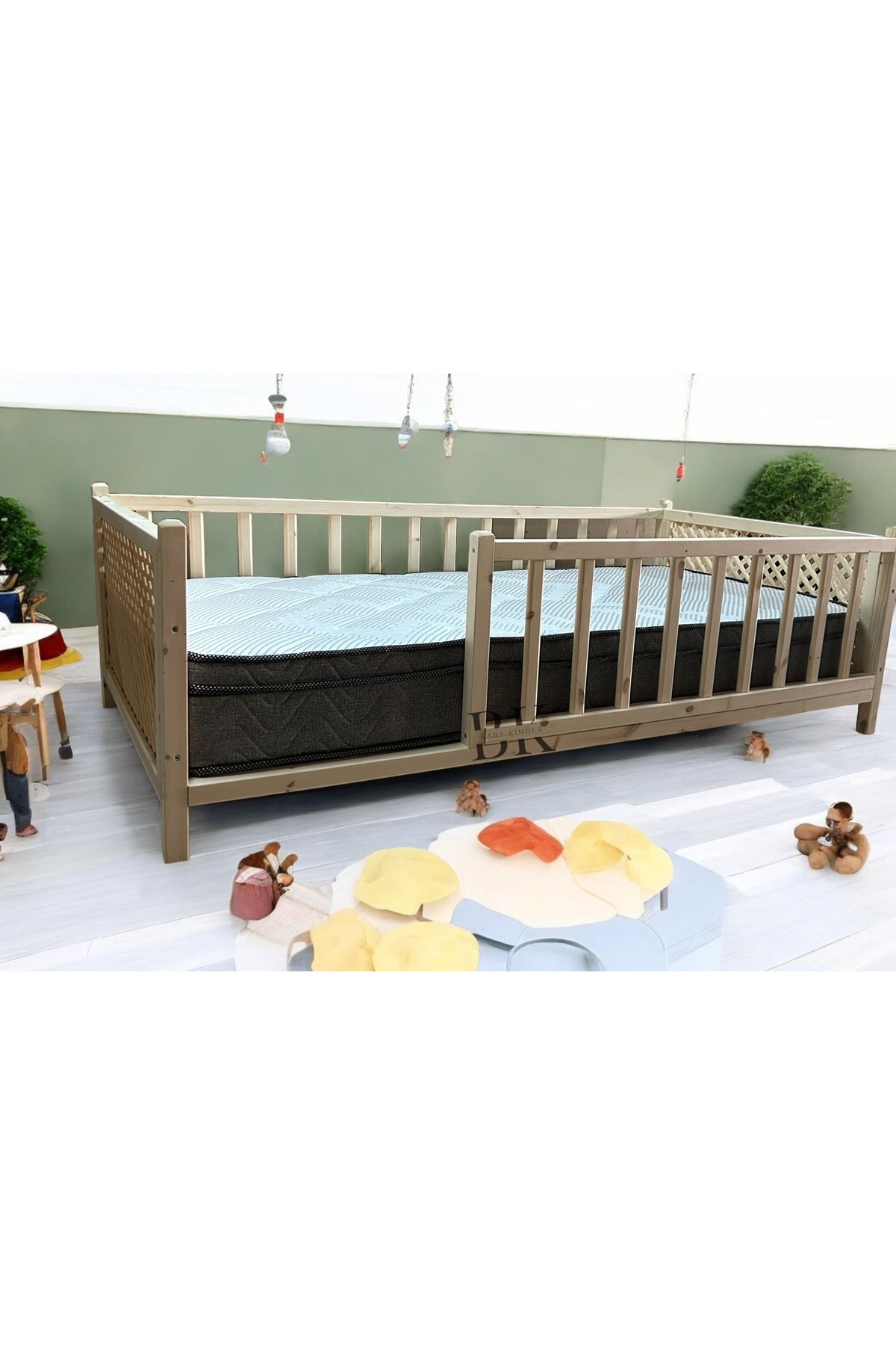 Baby Kinder So Chic Doğal Ahşap Montessori Bebek ve Çocuk Karyolası