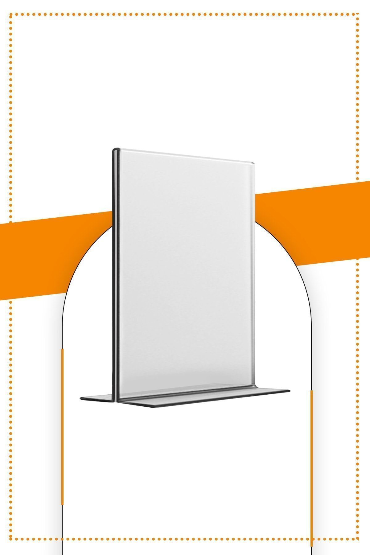 Etias Reklam A4 T Tip Vertical Table Top Pachet De 10 / 2,8 Mm Plexiglass Transparent Suport Pentru Broșuri - One Size