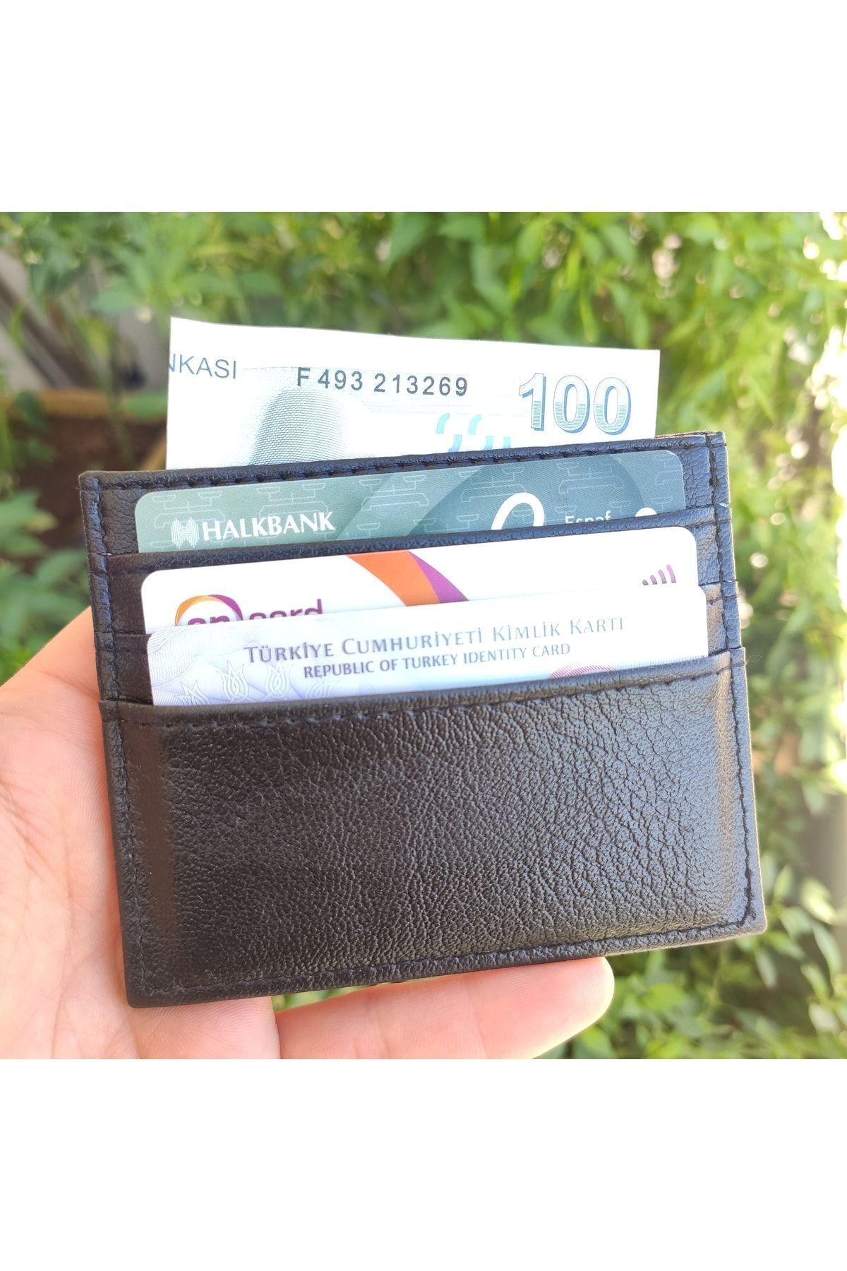 derisiparis  Unisex Siyah Suni Deri Isim Baskılı Kişiye Özel Cüzdan Kartlık - Görsel 6