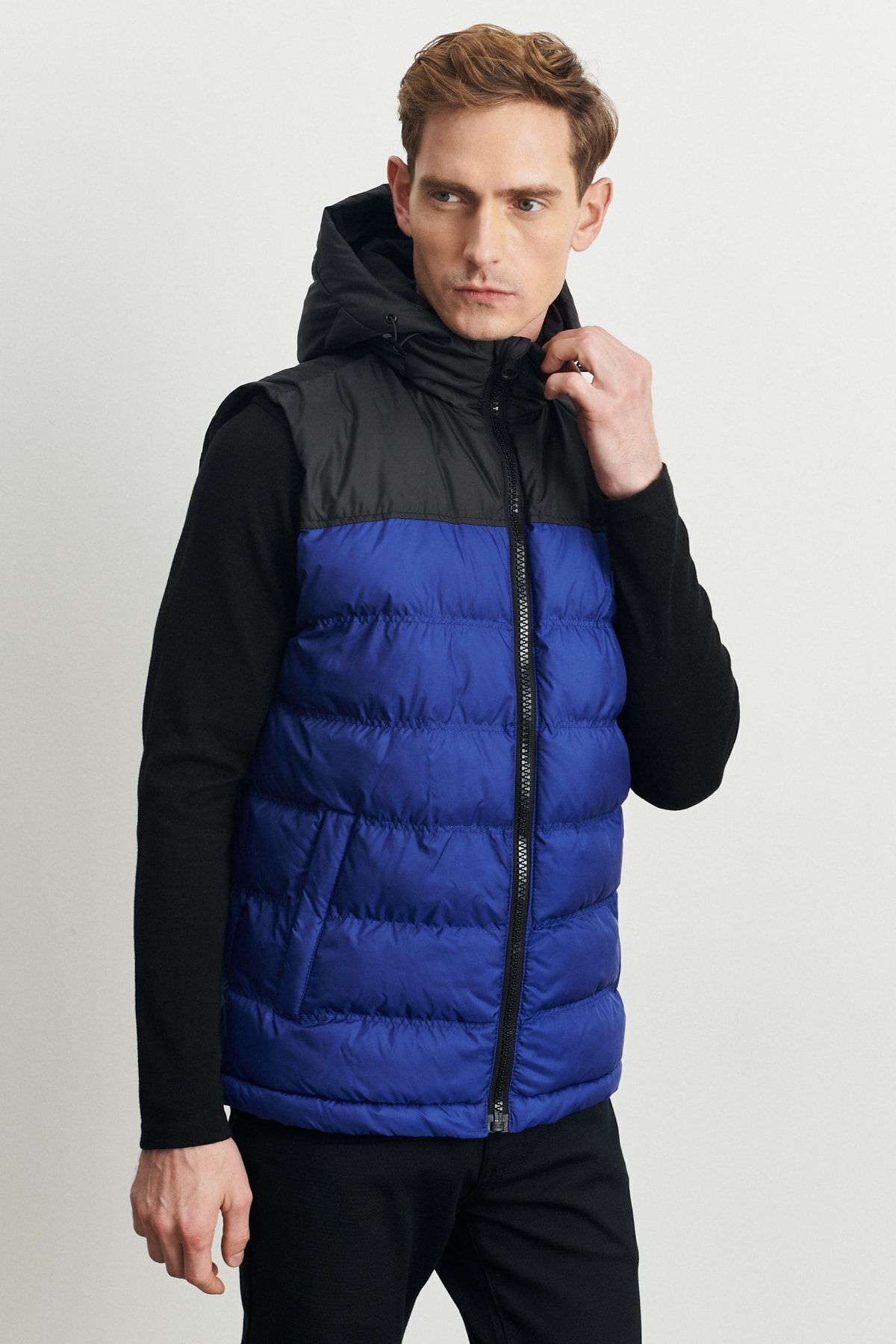 AC&Co / Altınyıldız Classics-Чоловічий жовтий надувний жилет Saks Standard Fit Regular Fit з капюшоном 3